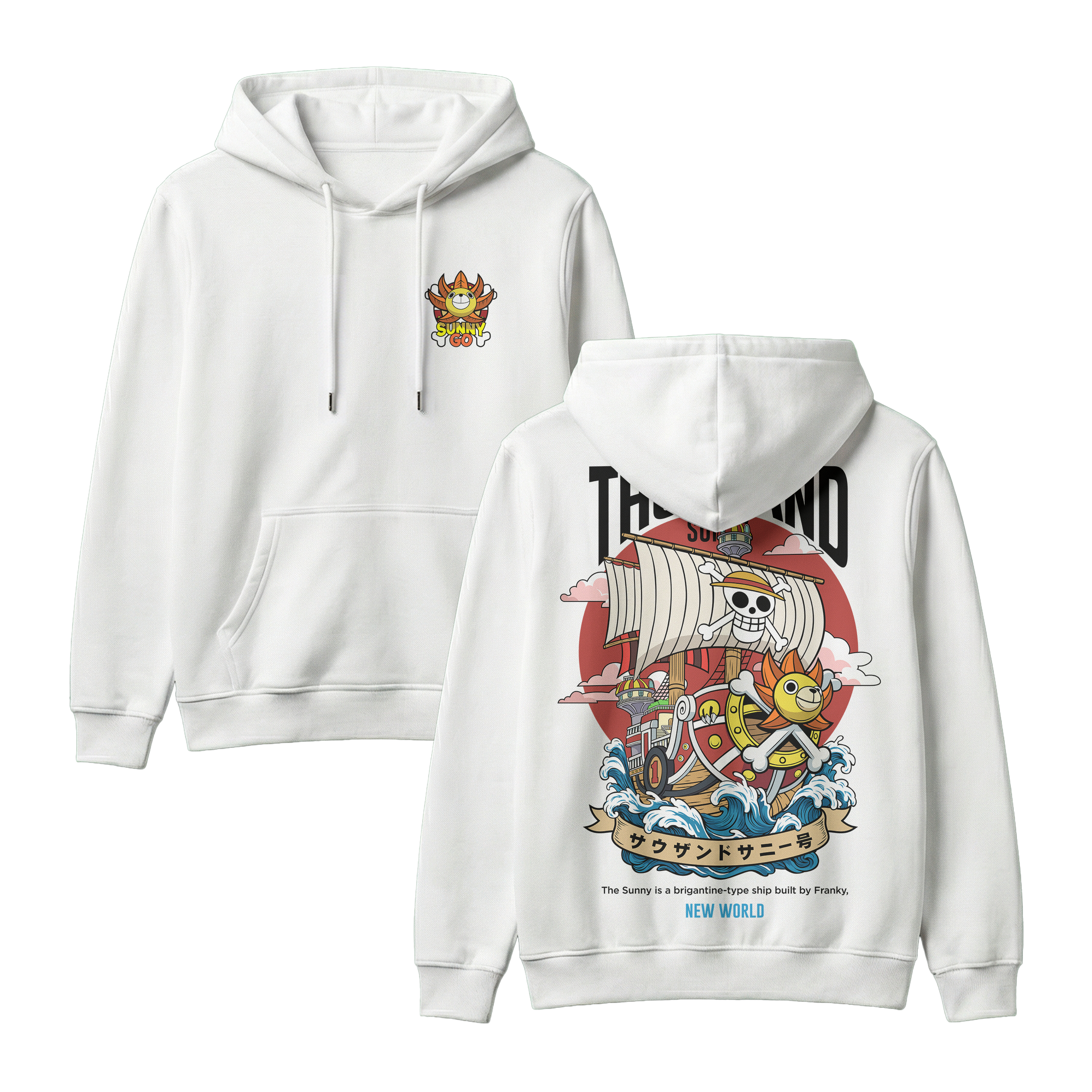 Anime One Piece Thousand Sunny Pullover Hoodie - RZM016