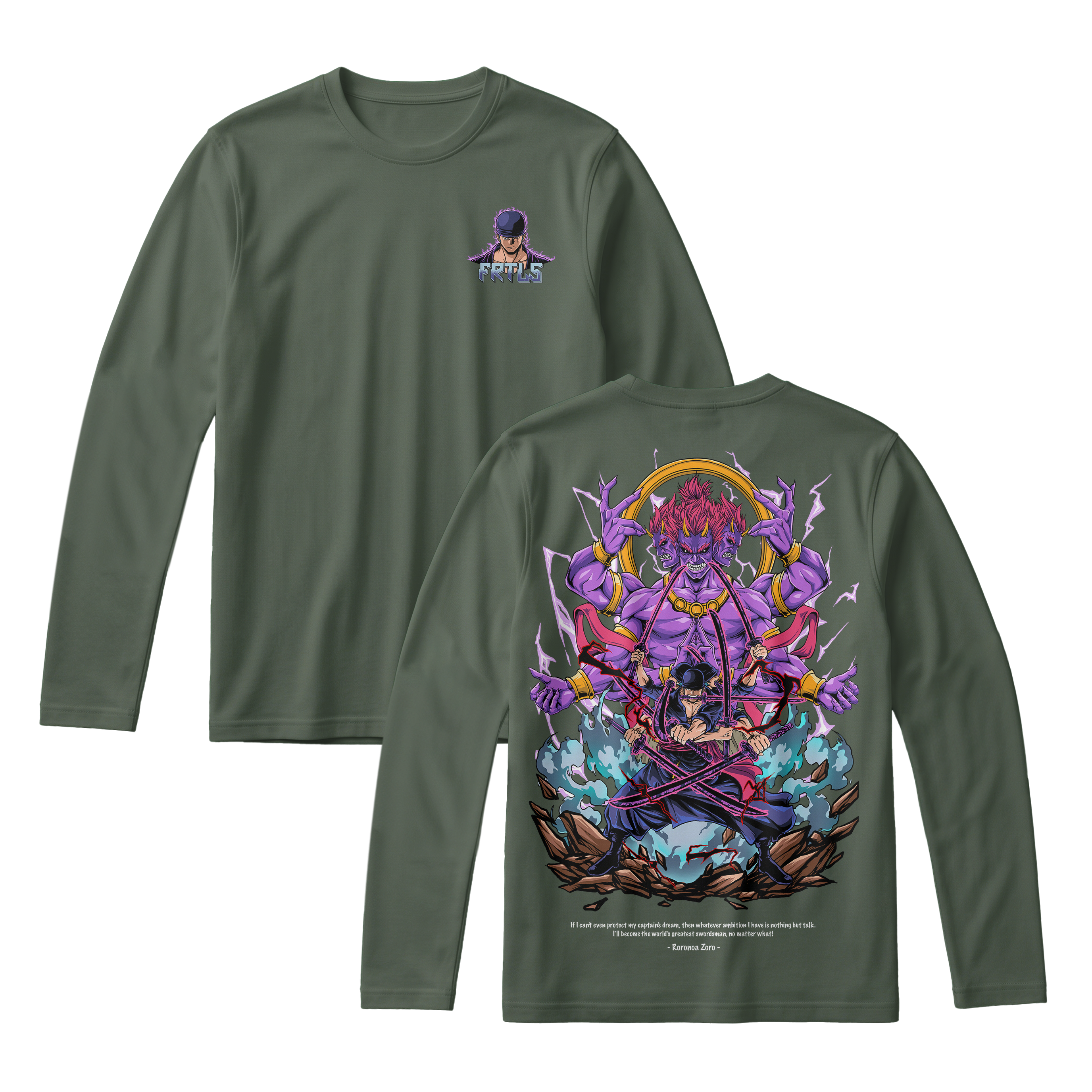 Anime One Piece Roronoa Zoro Long Sleeve Tee - RZM002