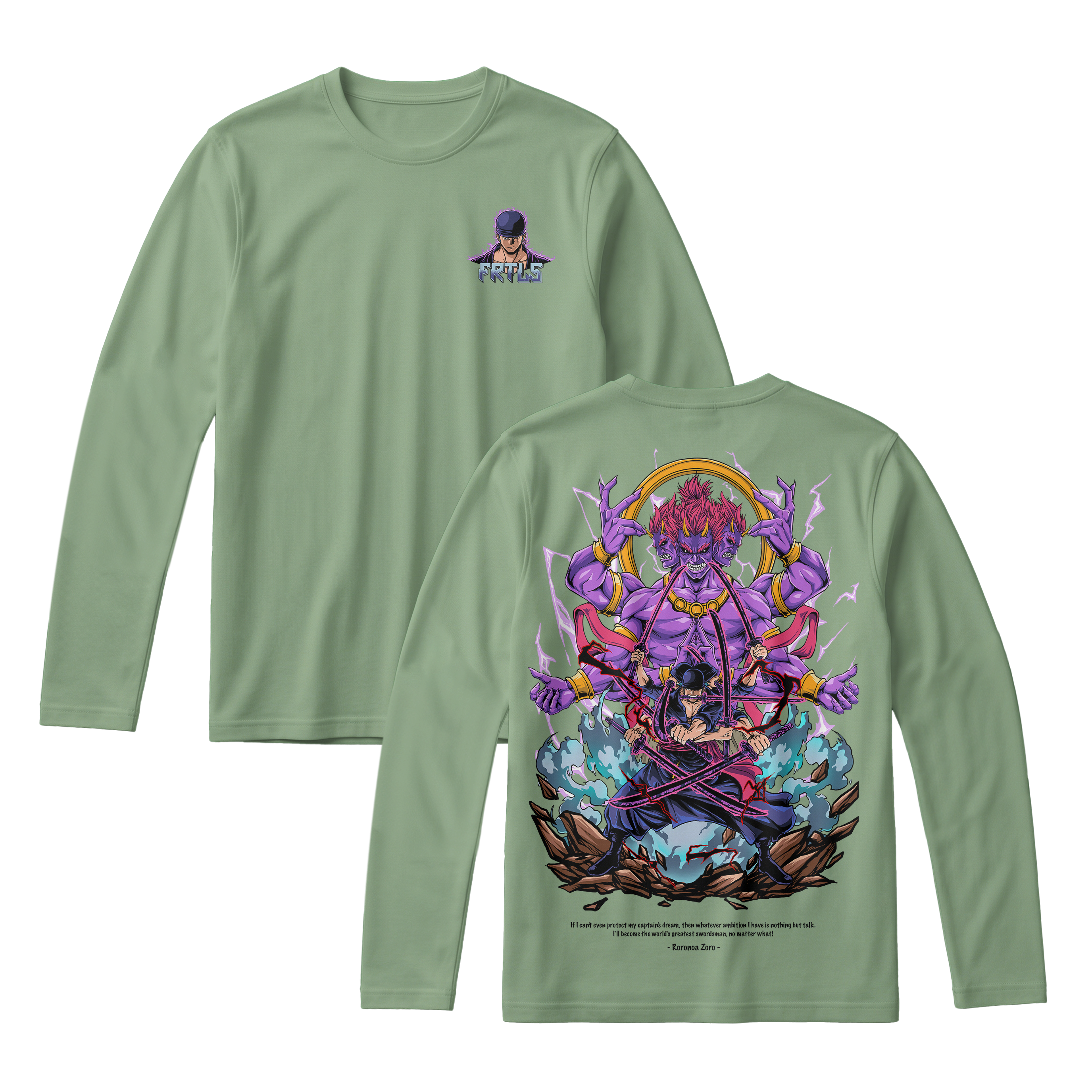 Anime One Piece Roronoa Zoro Long Sleeve Tee - RZM002