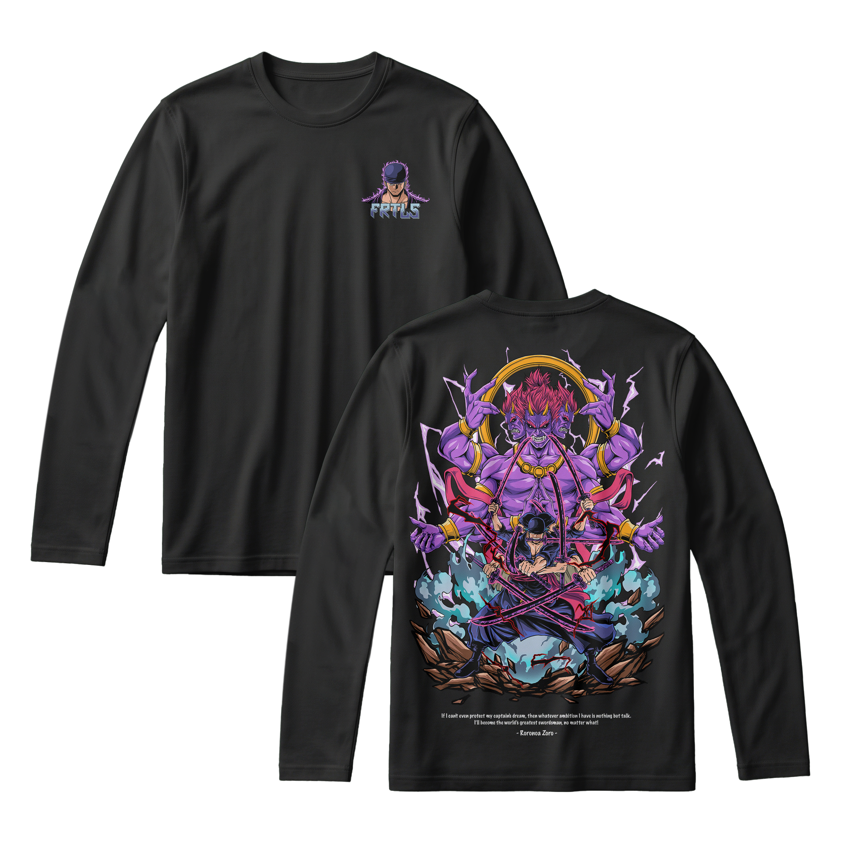 Anime One Piece Roronoa Zoro Long Sleeve Tee - RZM002