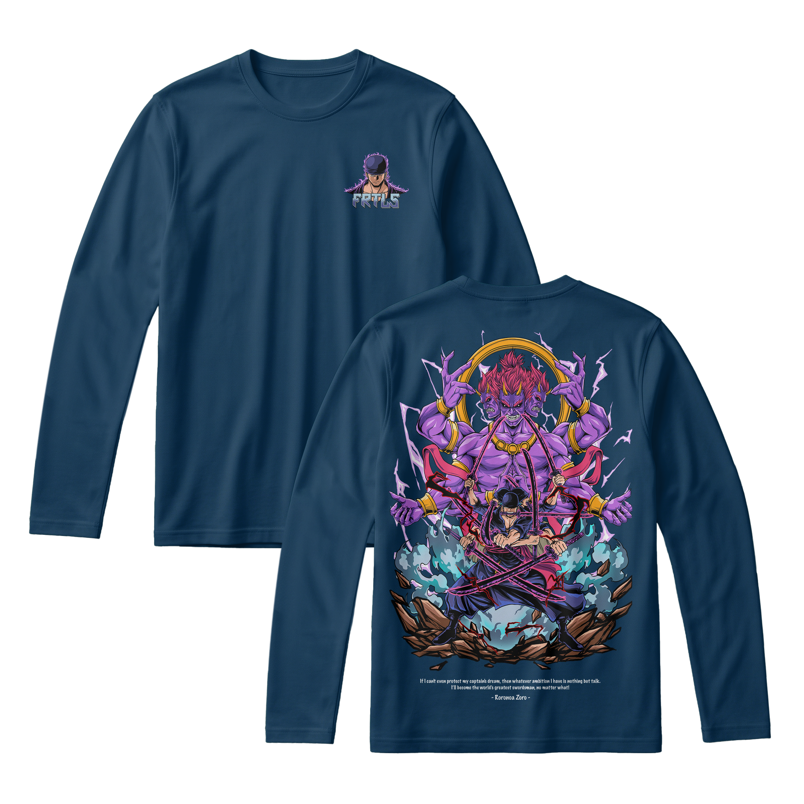 Anime One Piece Roronoa Zoro Long Sleeve Tee - RZM002