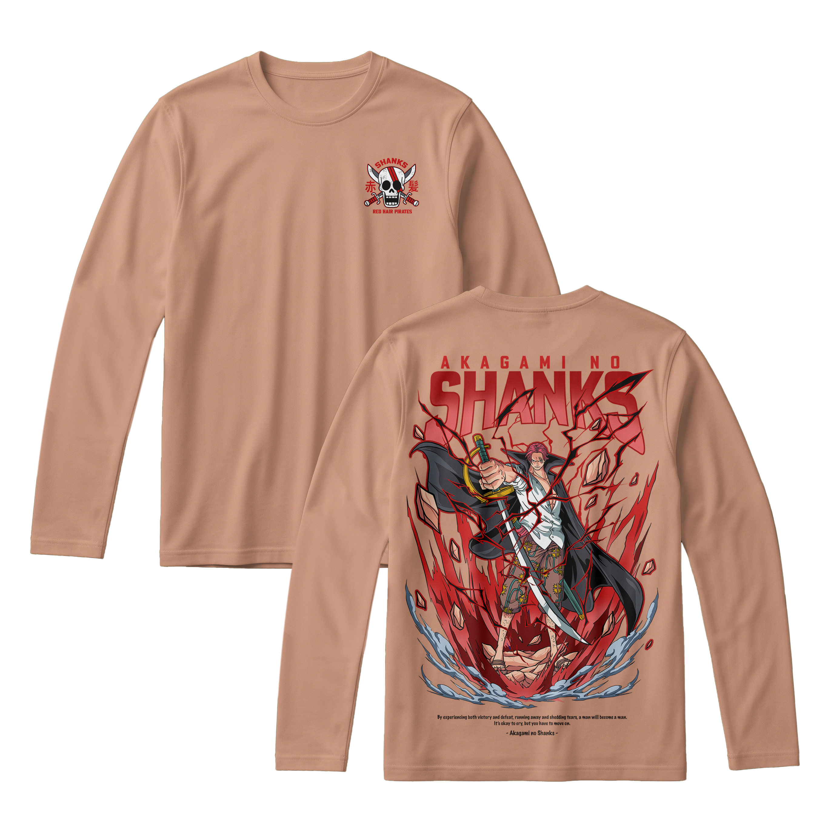 Anime One Piece Akagami no Shanks Long Sleeve Tee - RZM003