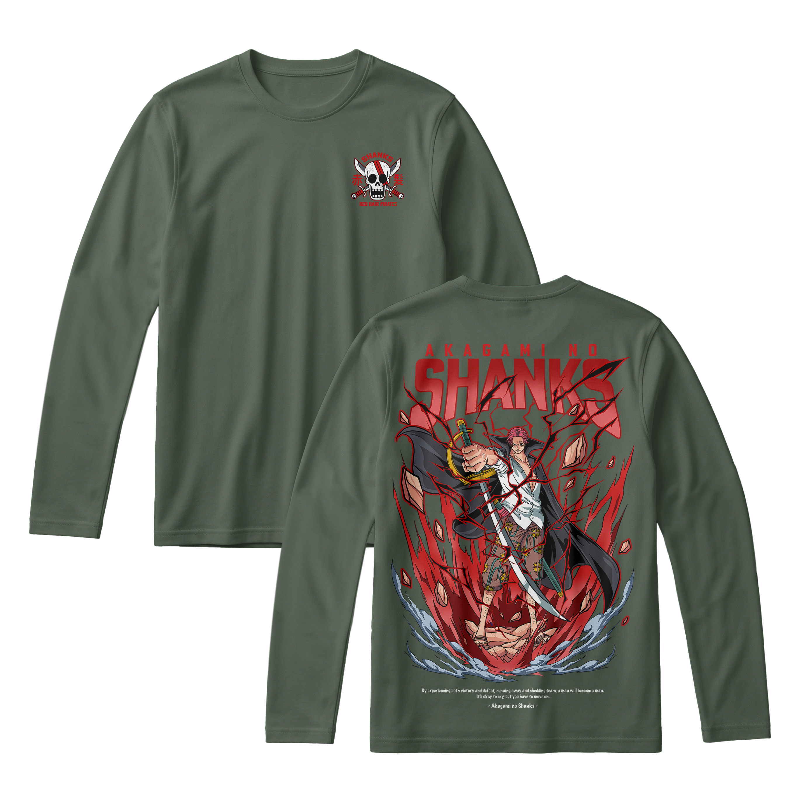 Anime One Piece Akagami no Shanks Long Sleeve Tee - RZM003