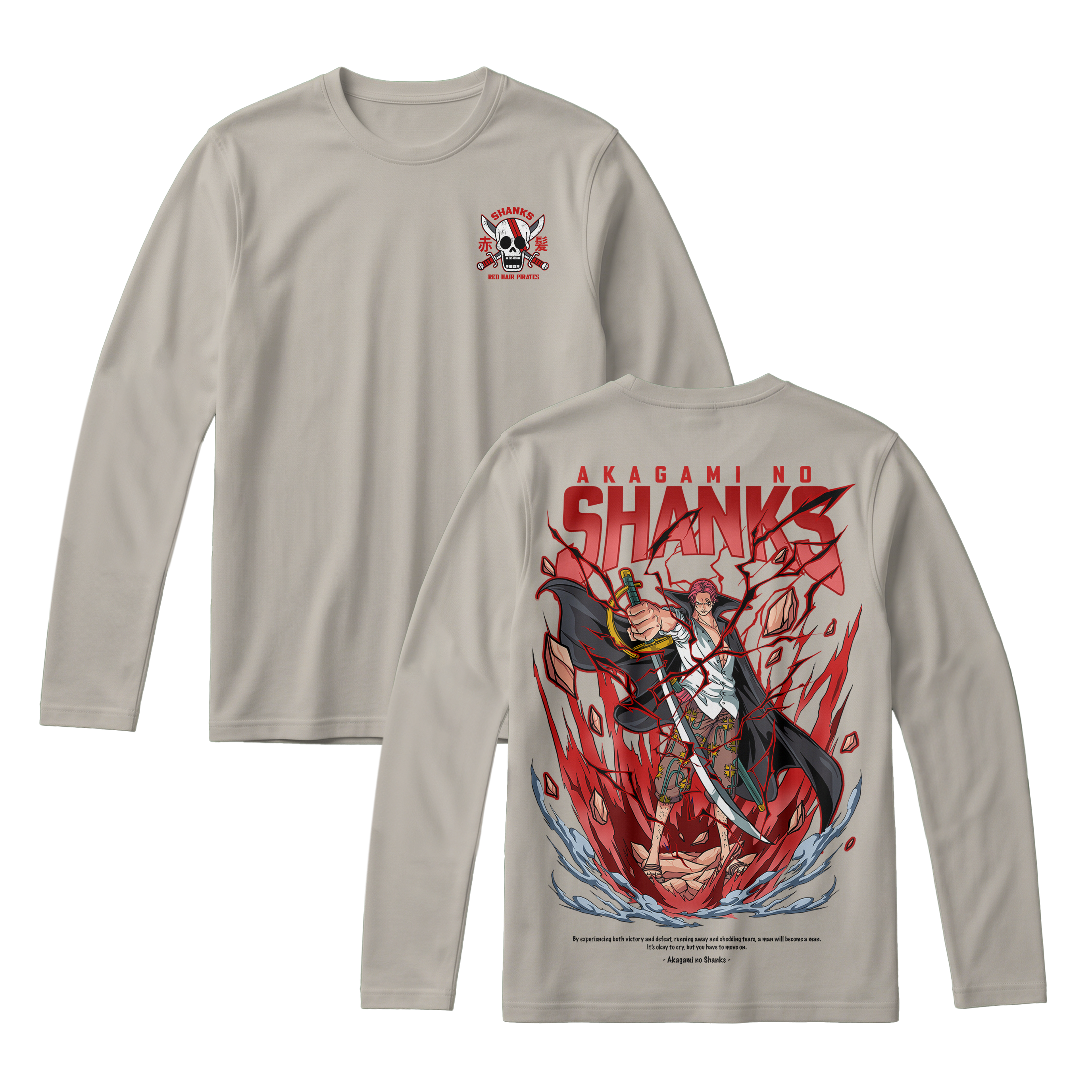 Anime One Piece Akagami no Shanks Long Sleeve Tee - RZM003