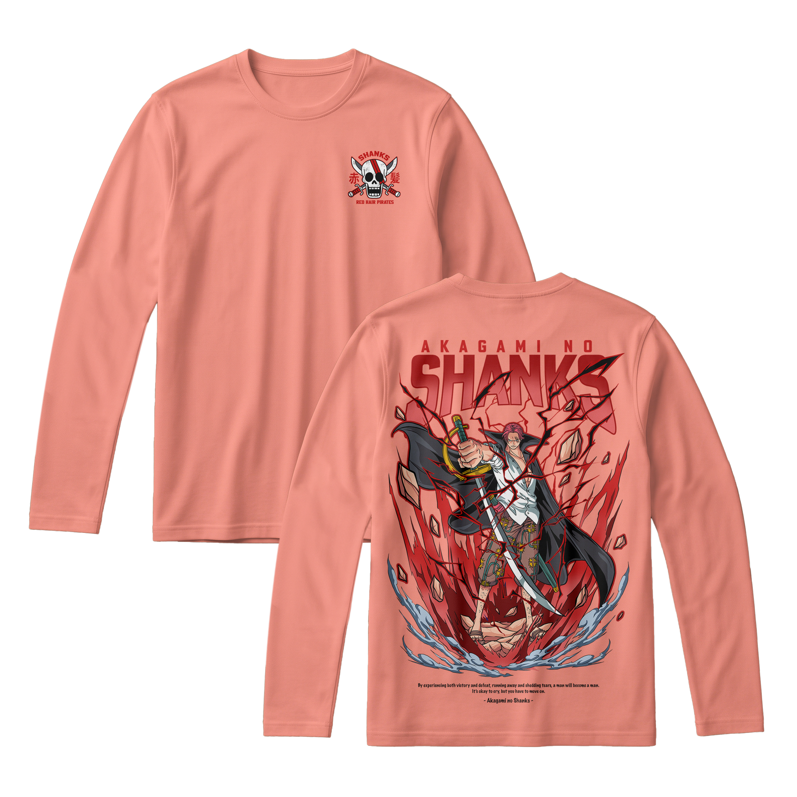 Anime One Piece Akagami no Shanks Long Sleeve Tee - RZM003