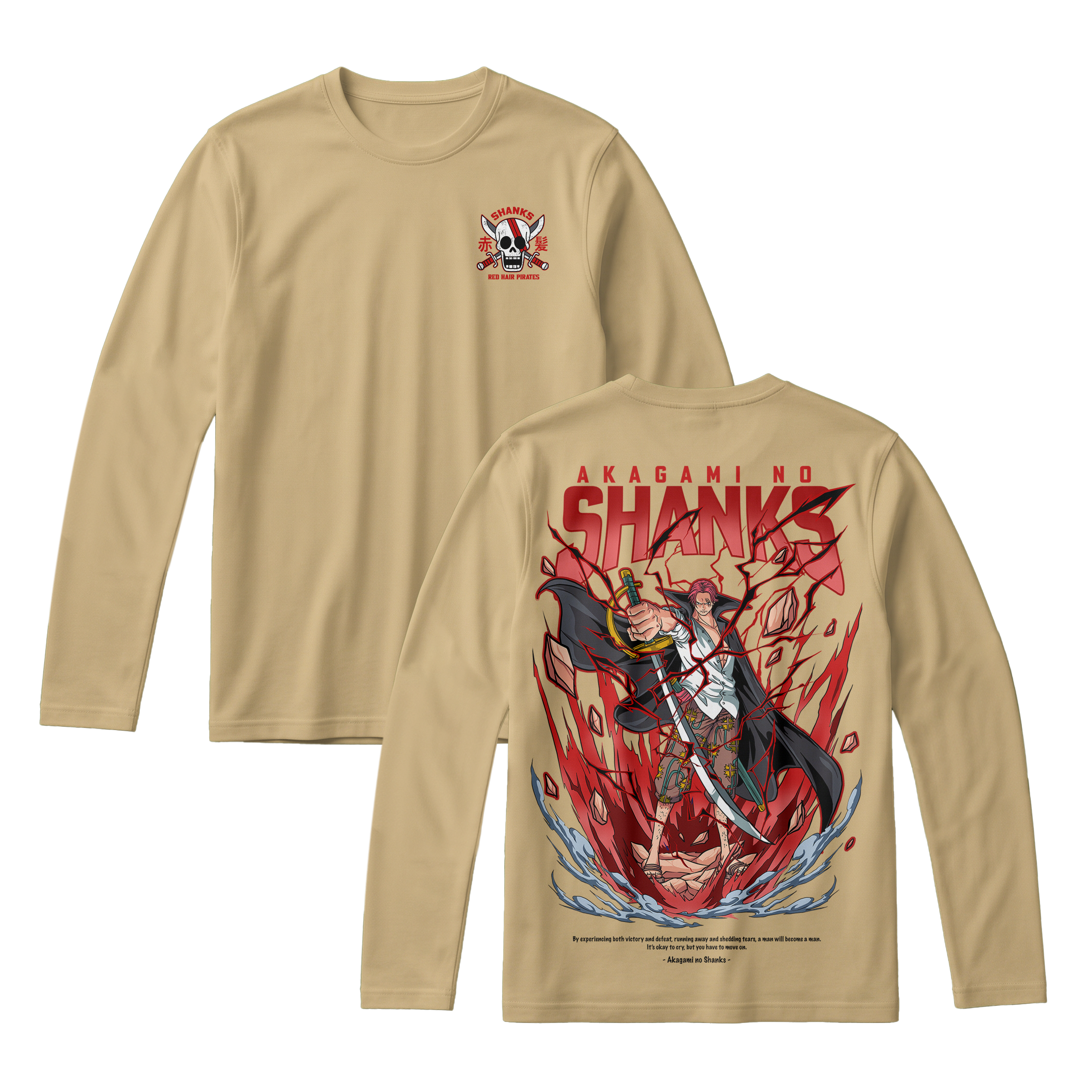 Anime One Piece Akagami no Shanks Long Sleeve Tee - RZM003