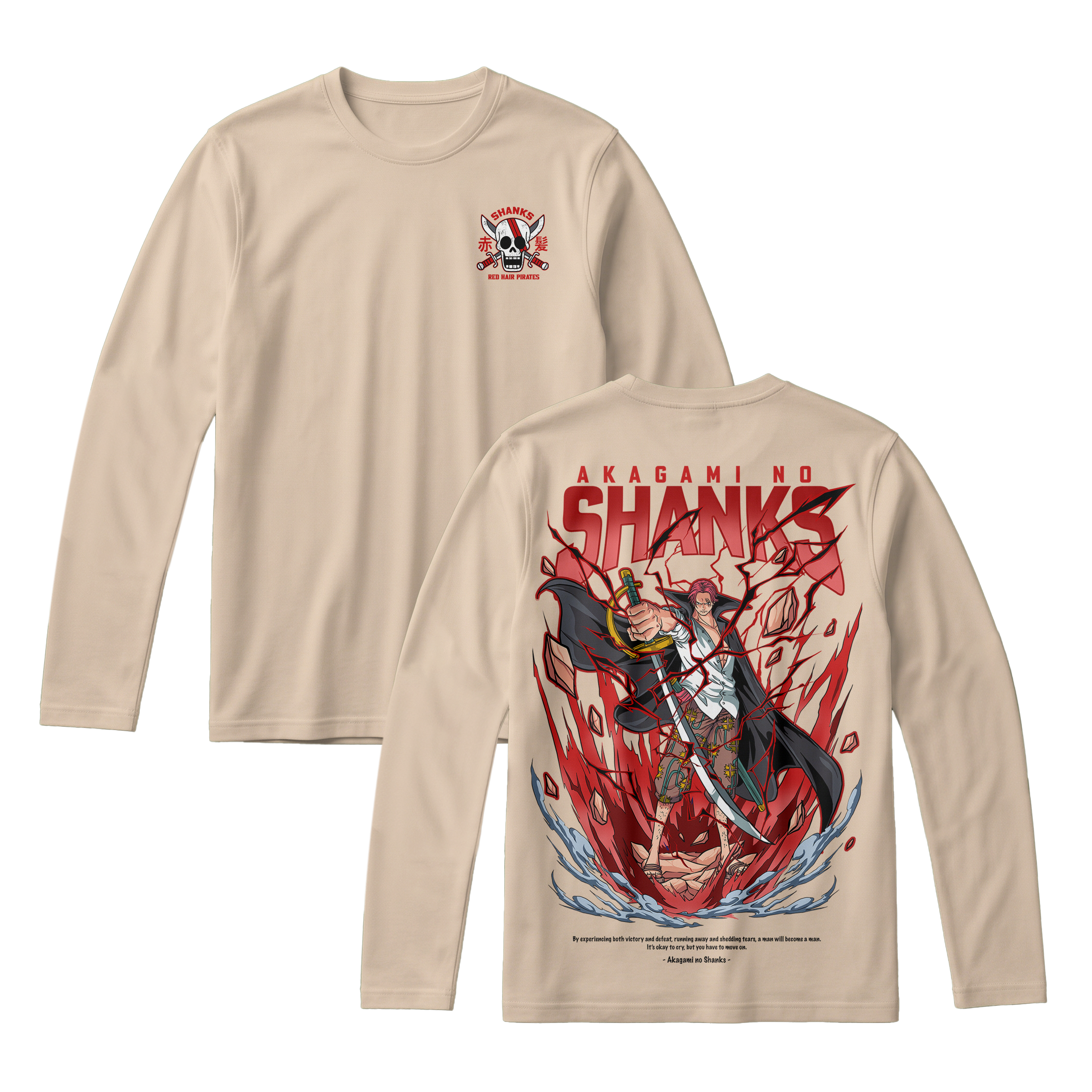Anime One Piece Akagami no Shanks Long Sleeve Tee - RZM003
