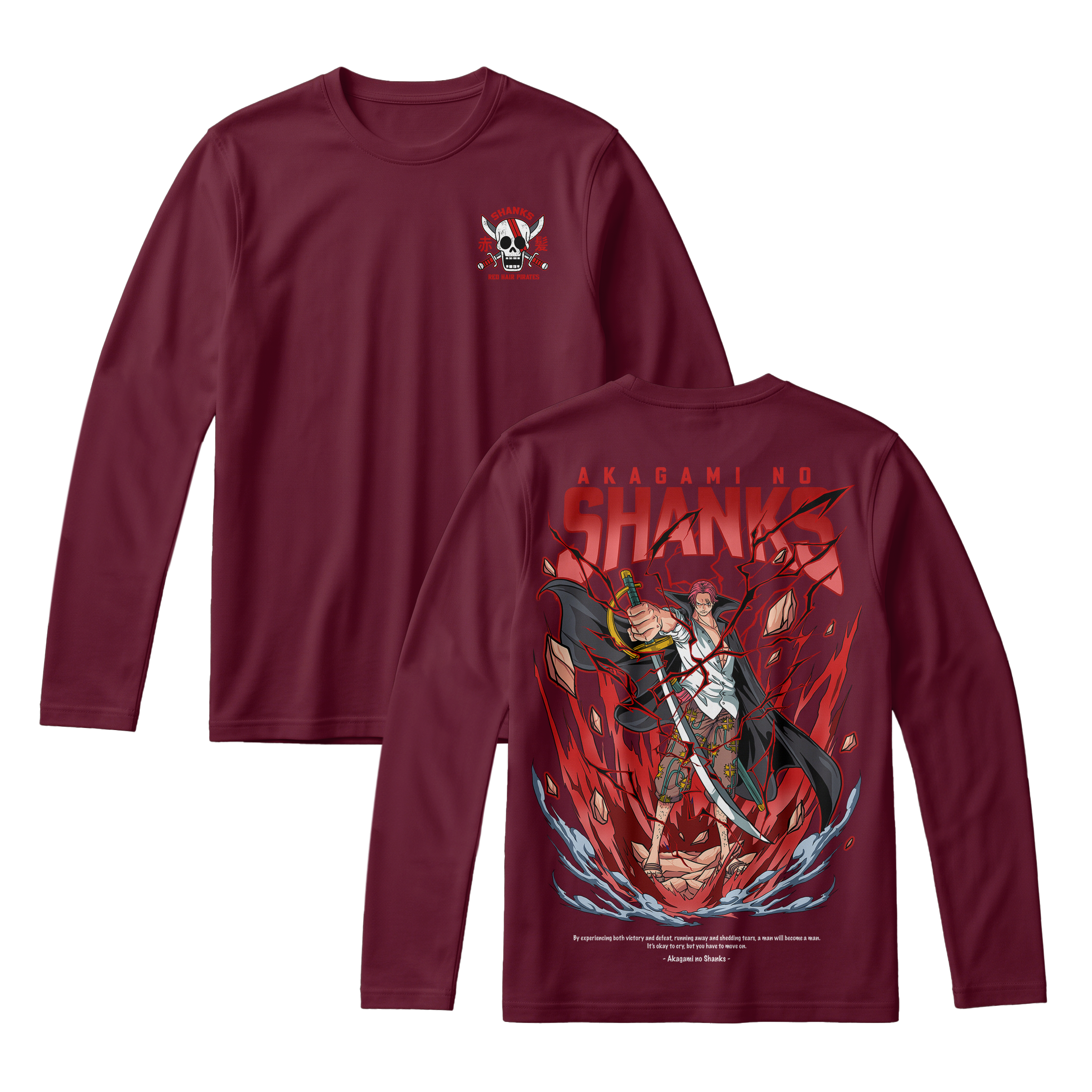 Anime One Piece Akagami no Shanks Long Sleeve Tee - RZM003
