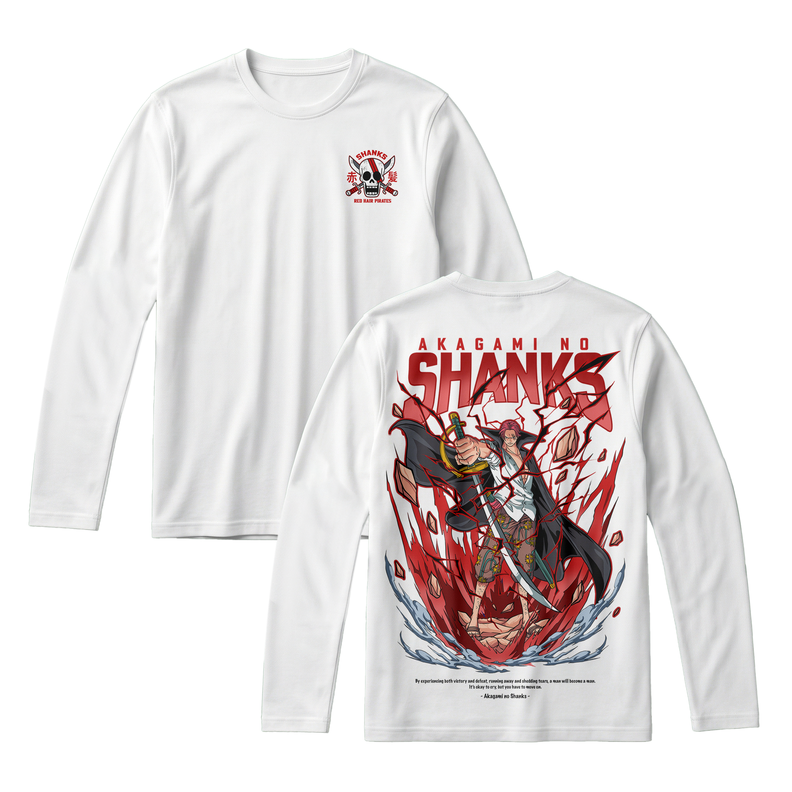 Anime One Piece Akagami no Shanks Long Sleeve Tee - RZM003