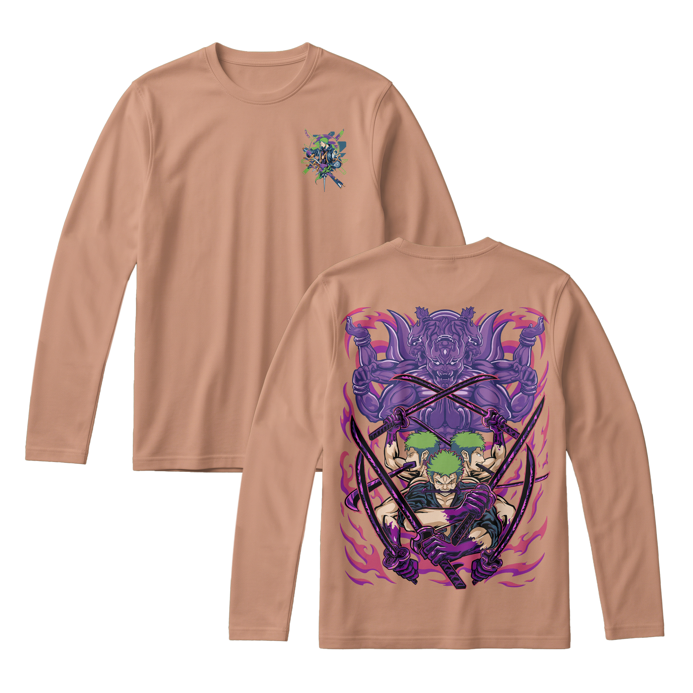 Anime One Piece Roronoa Zoro Long Sleeve Tee - RZM004