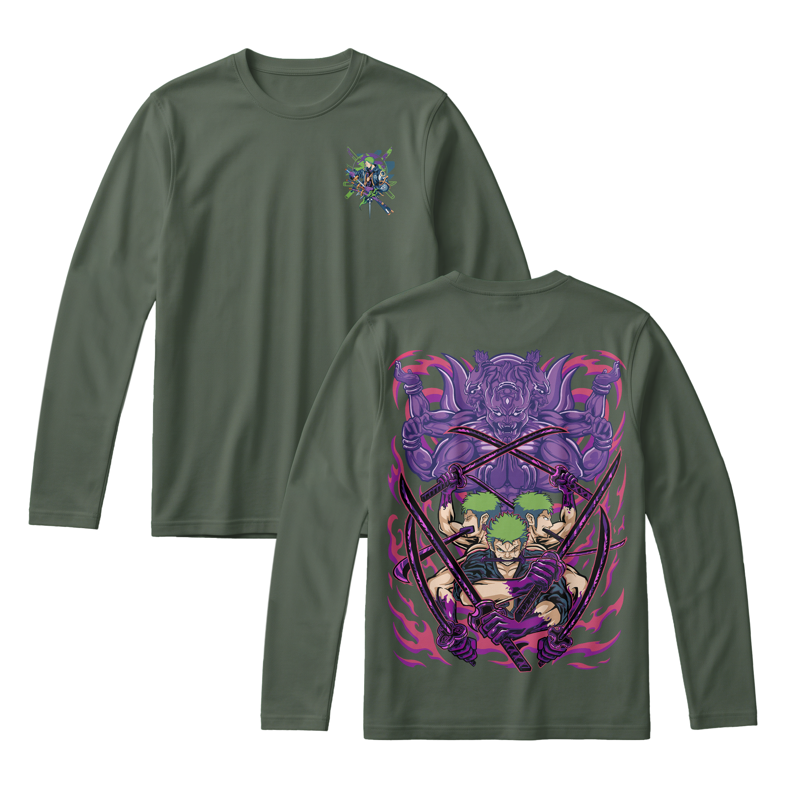 Anime One Piece Roronoa Zoro Long Sleeve Tee - RZM004