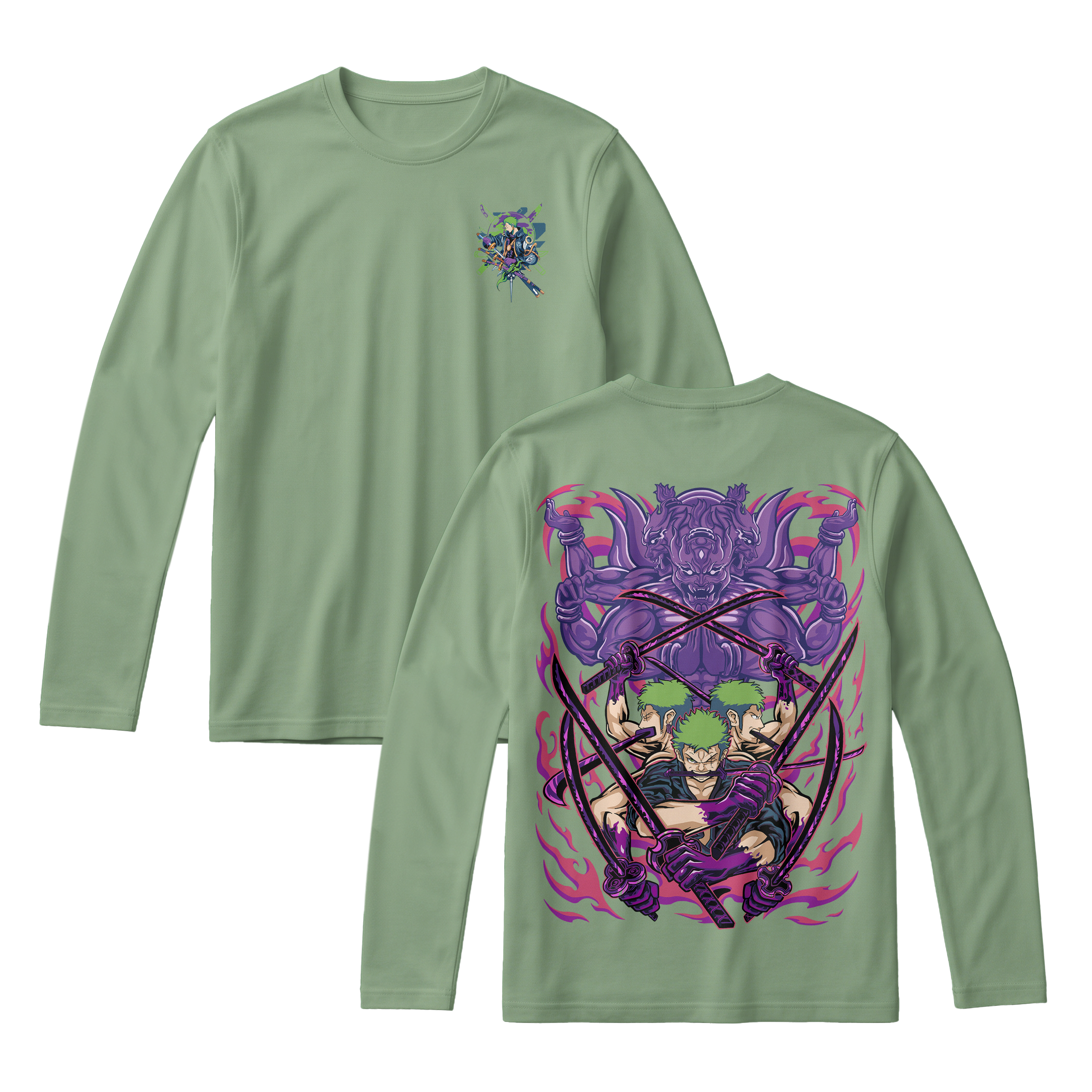Anime One Piece Roronoa Zoro Long Sleeve Tee - RZM004