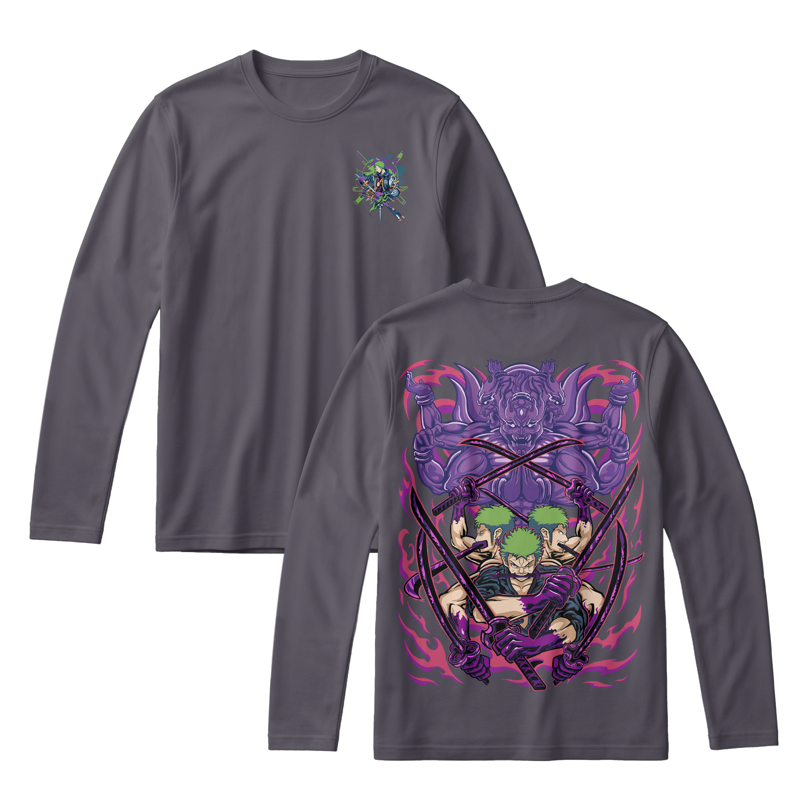 Anime One Piece Roronoa Zoro Long Sleeve Tee - RZM004