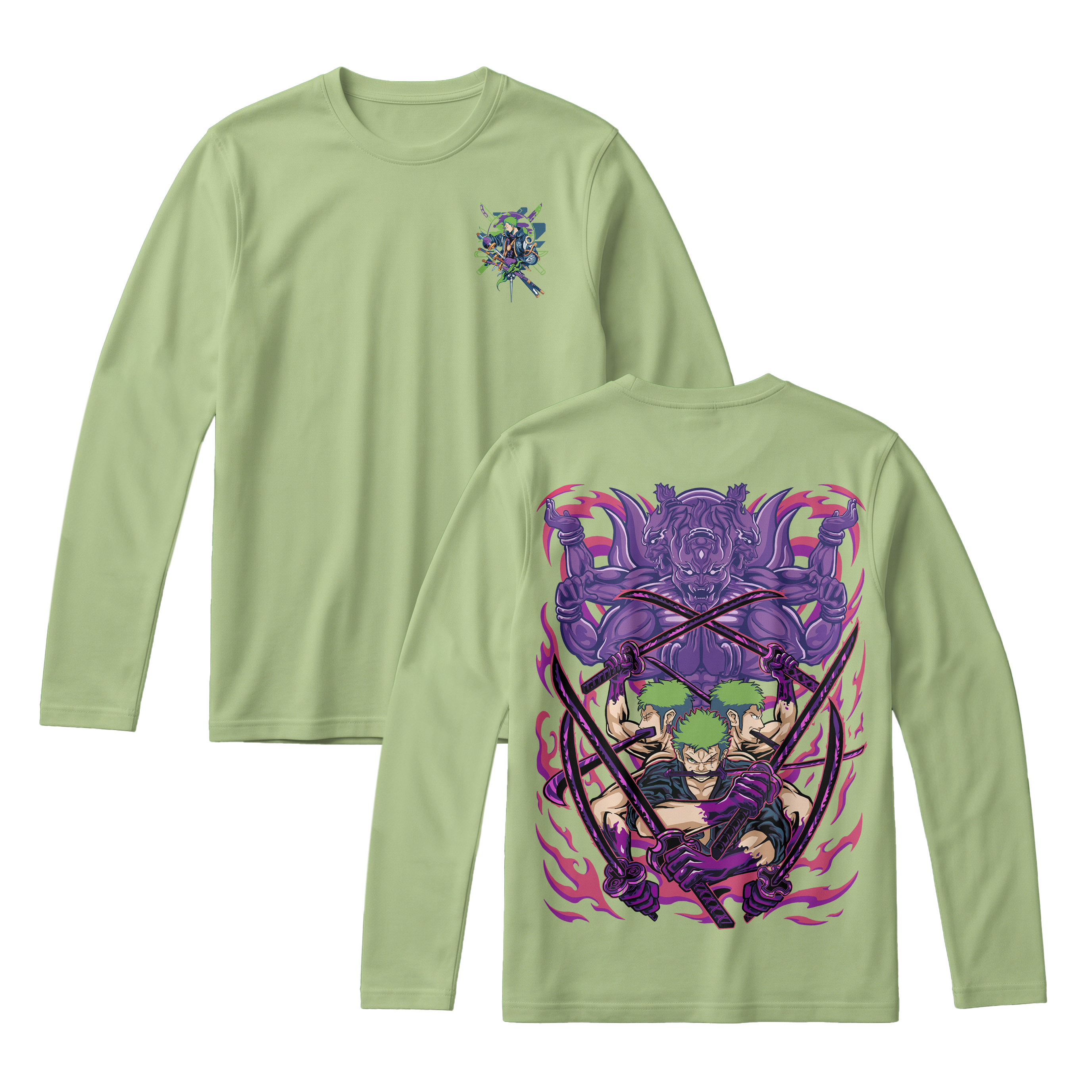 Anime One Piece Roronoa Zoro Long Sleeve Tee - RZM004