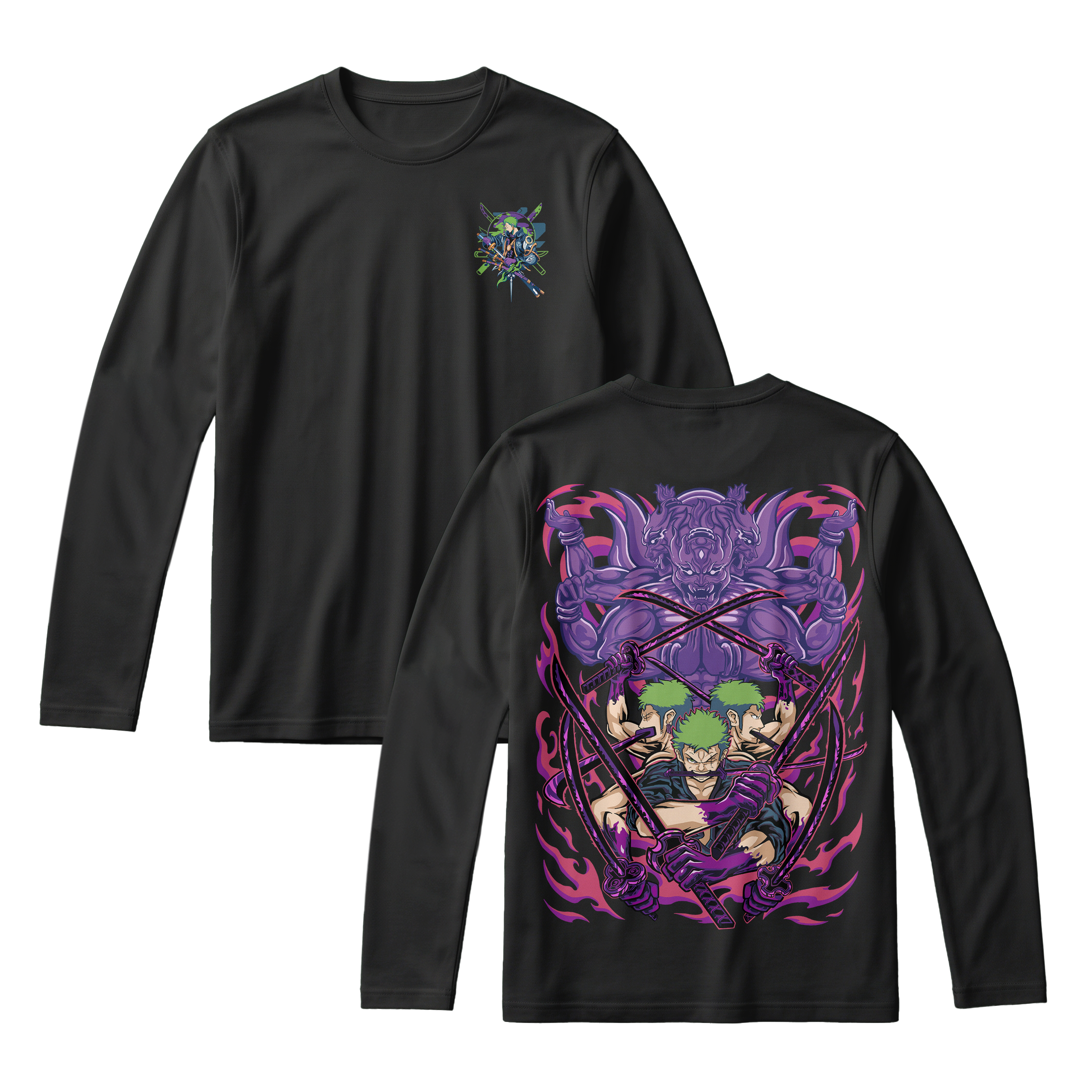 Anime One Piece Roronoa Zoro Long Sleeve Tee - RZM004