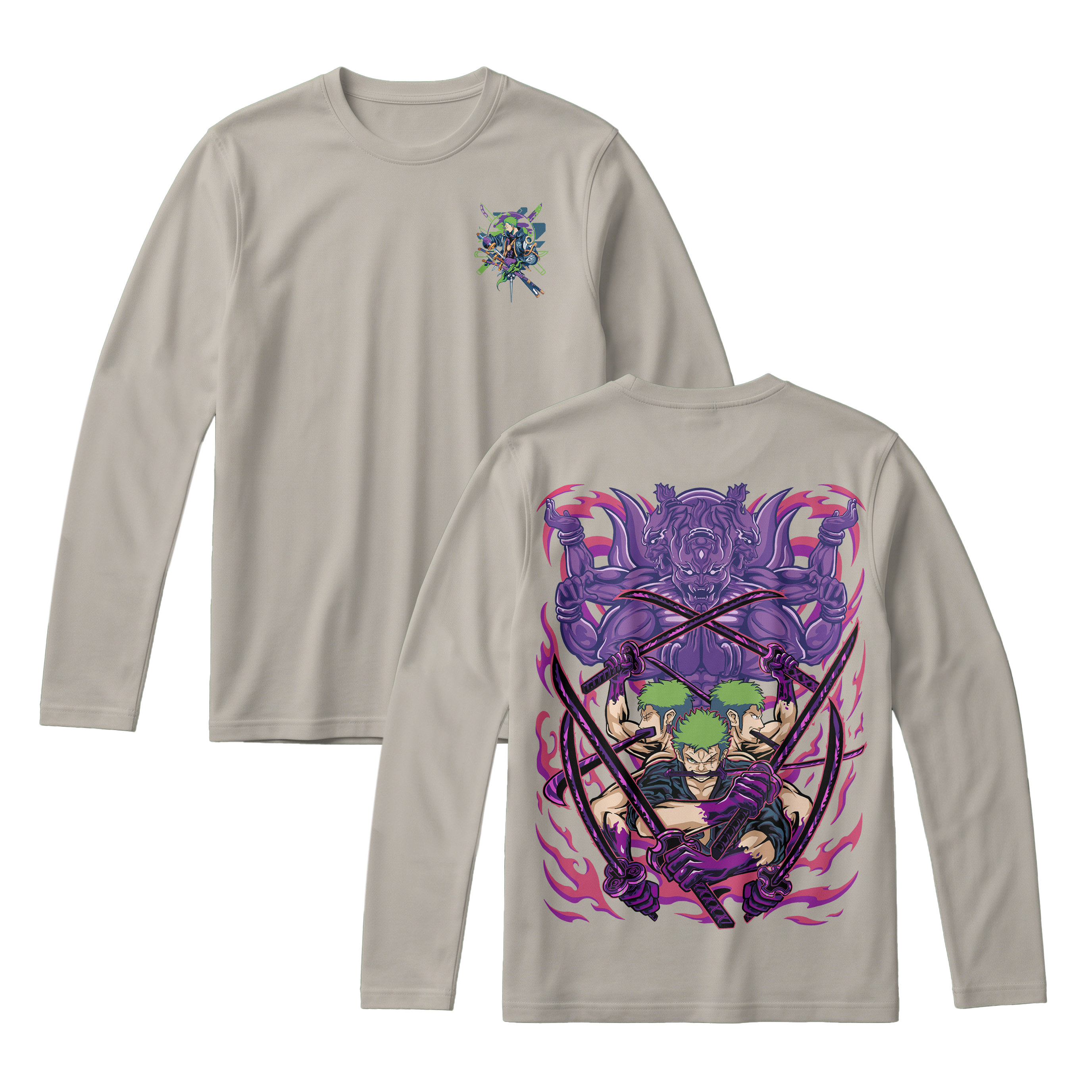 Anime One Piece Roronoa Zoro Long Sleeve Tee - RZM004