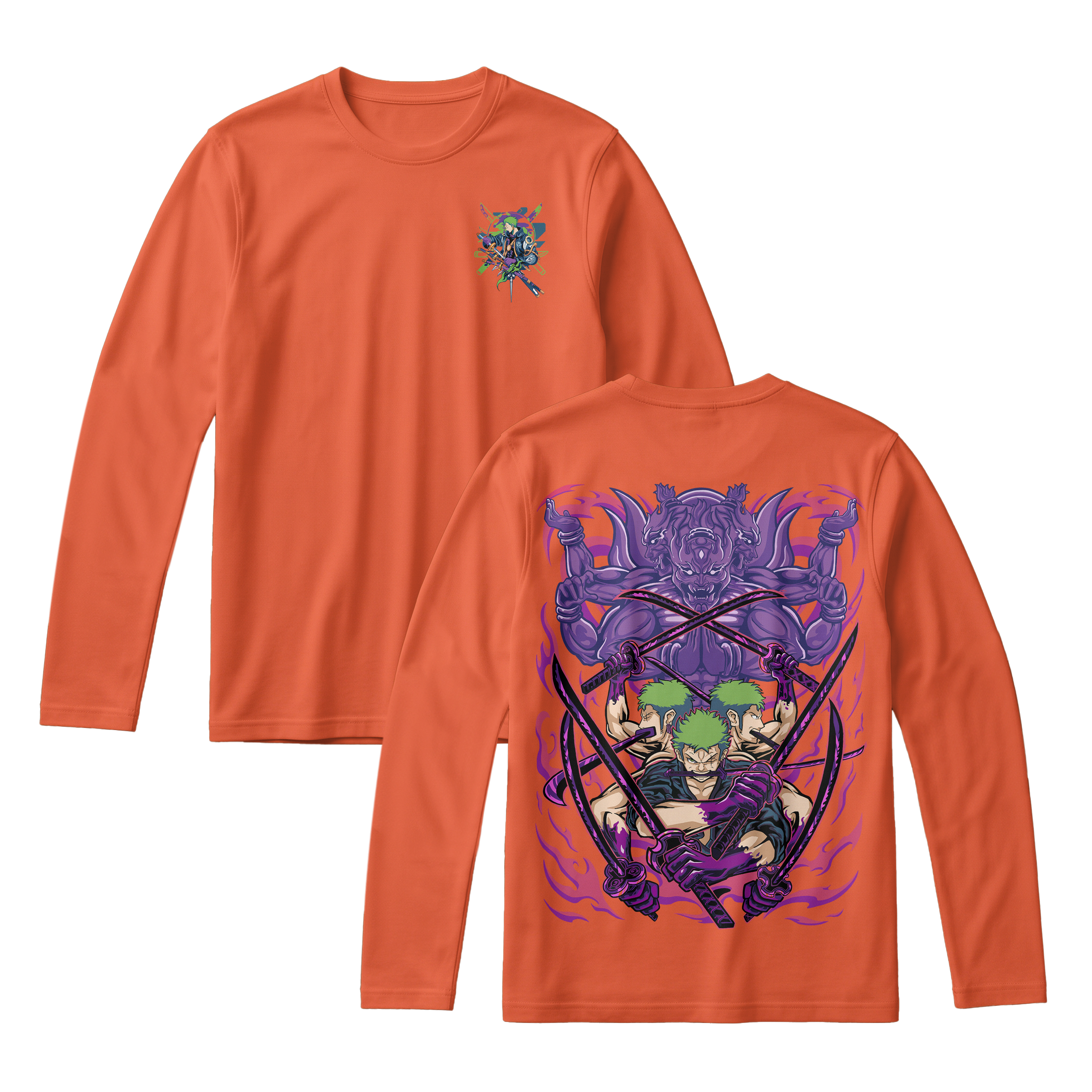 Anime One Piece Roronoa Zoro Long Sleeve Tee - RZM004
