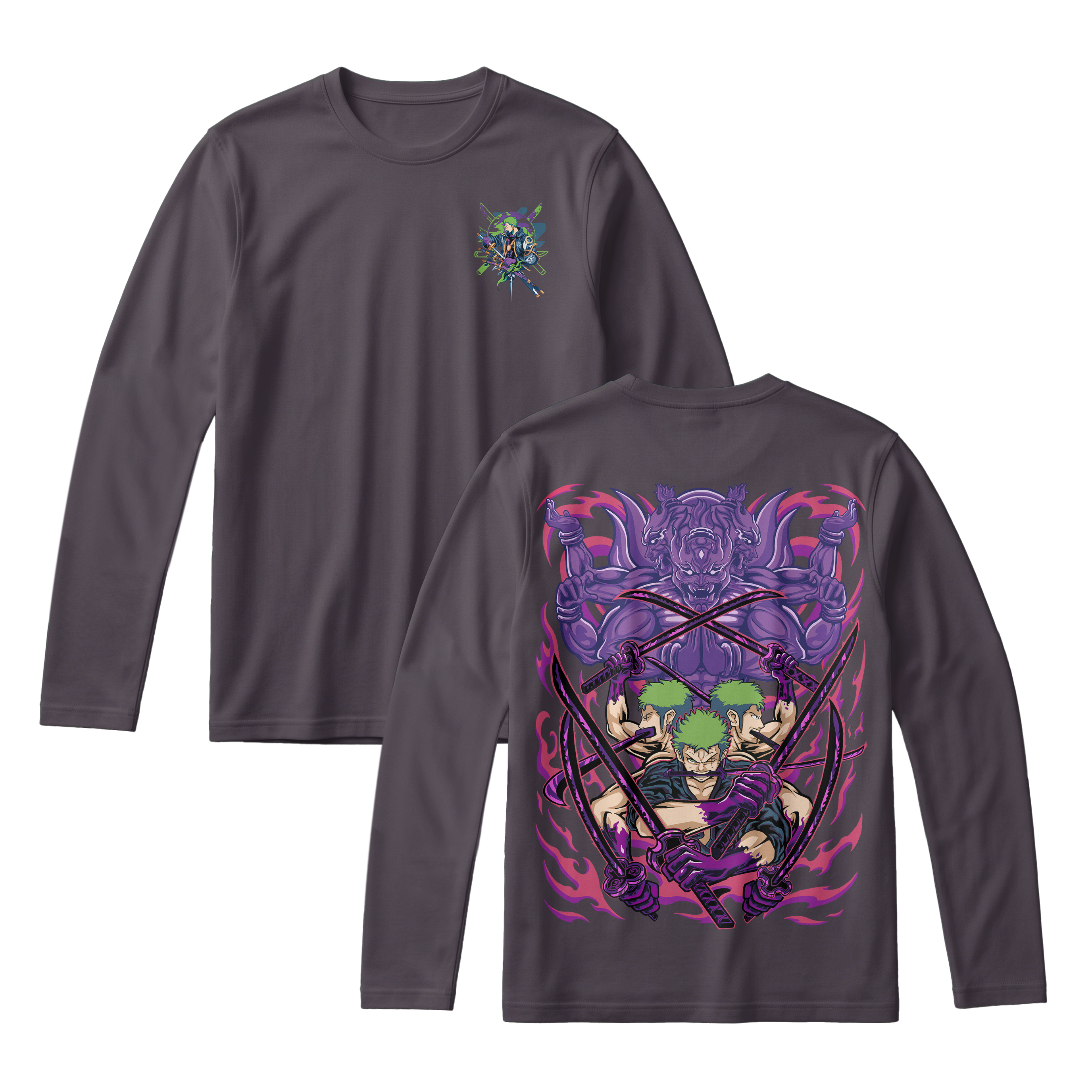 Anime One Piece Roronoa Zoro Long Sleeve Tee - RZM004