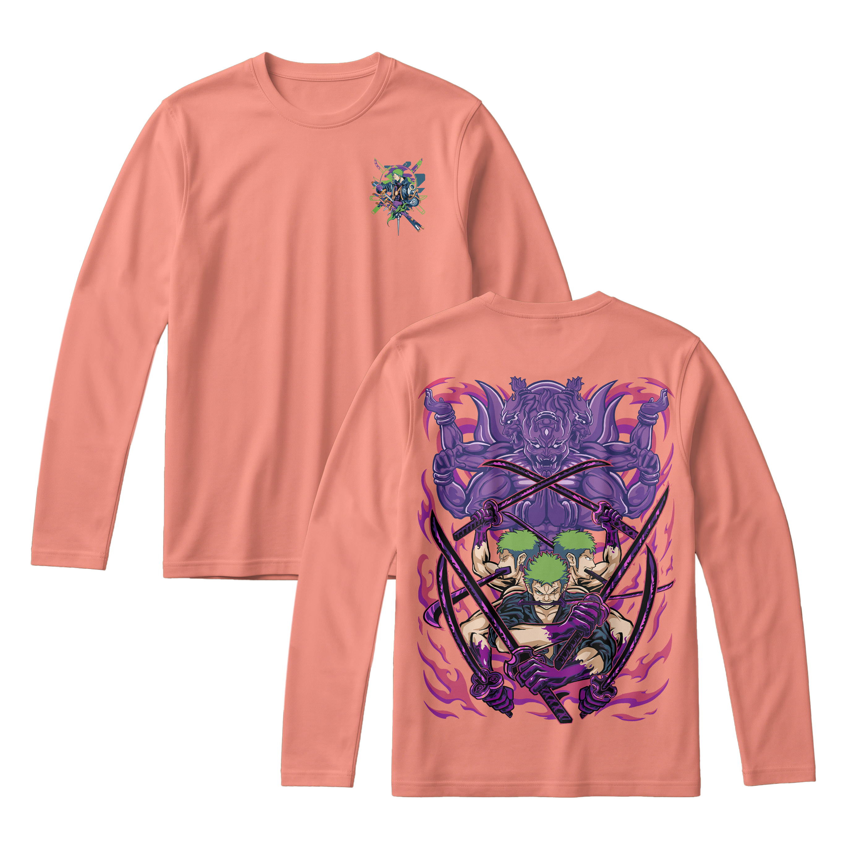 Anime One Piece Roronoa Zoro Long Sleeve Tee - RZM004
