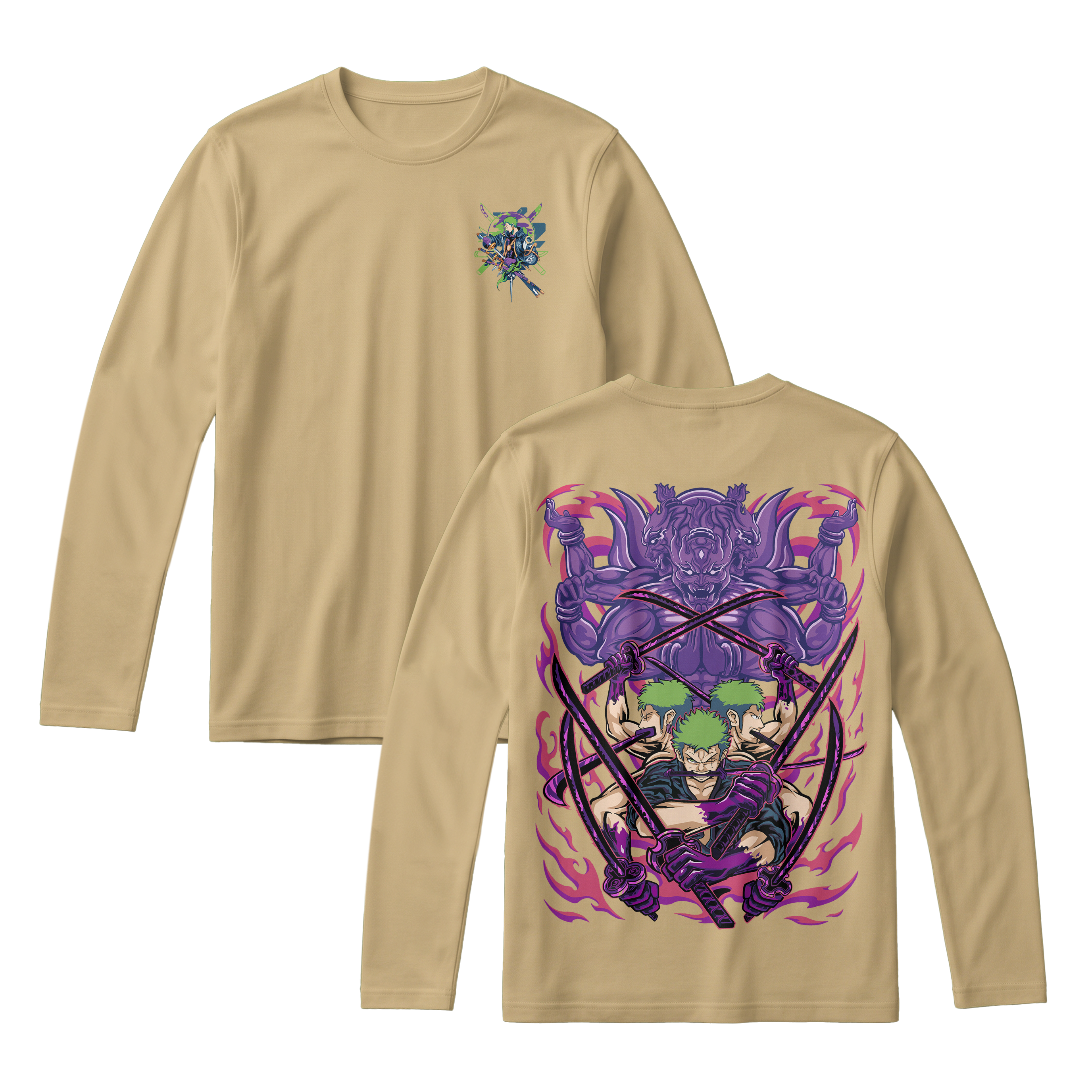 Anime One Piece Roronoa Zoro Long Sleeve Tee - RZM004