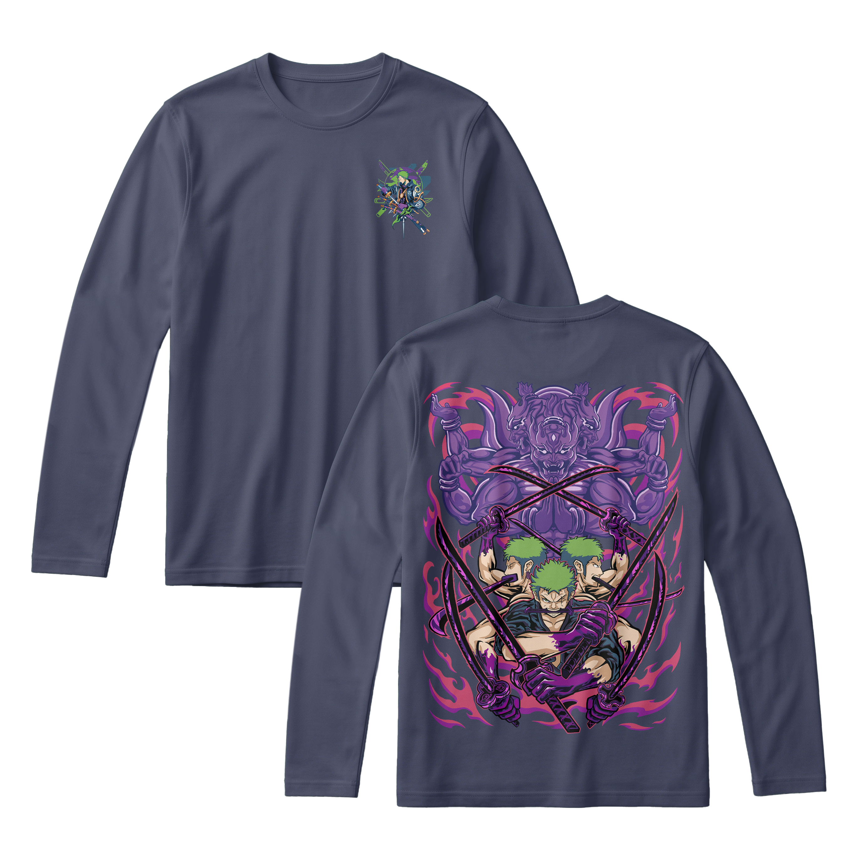 Anime One Piece Roronoa Zoro Long Sleeve Tee - RZM004
