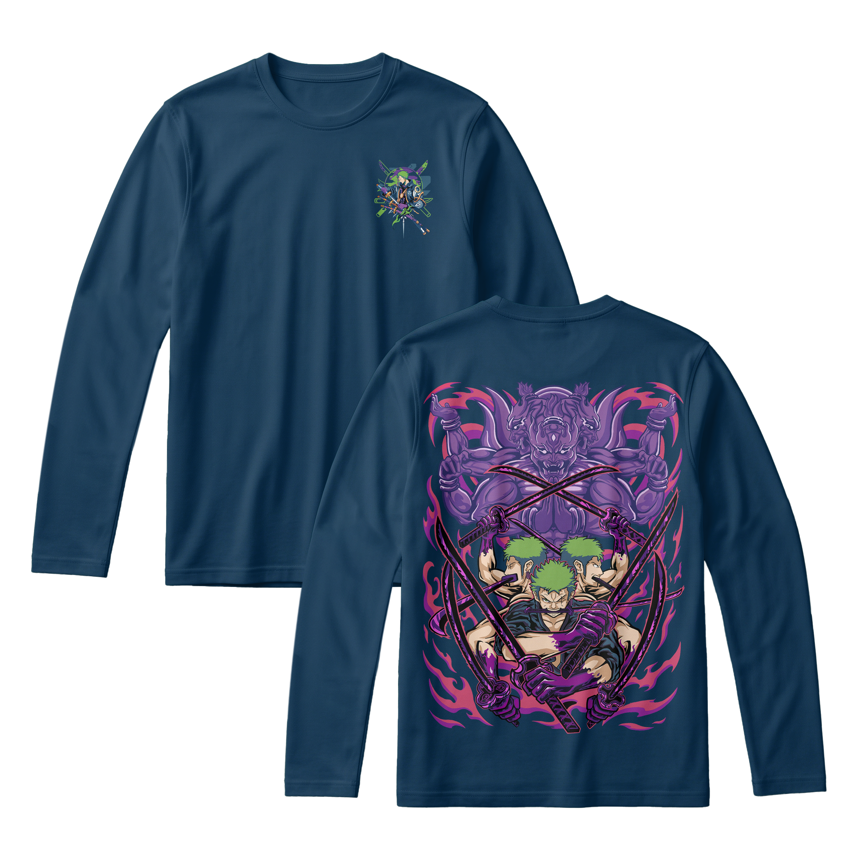 Anime One Piece Roronoa Zoro Long Sleeve Tee - RZM004
