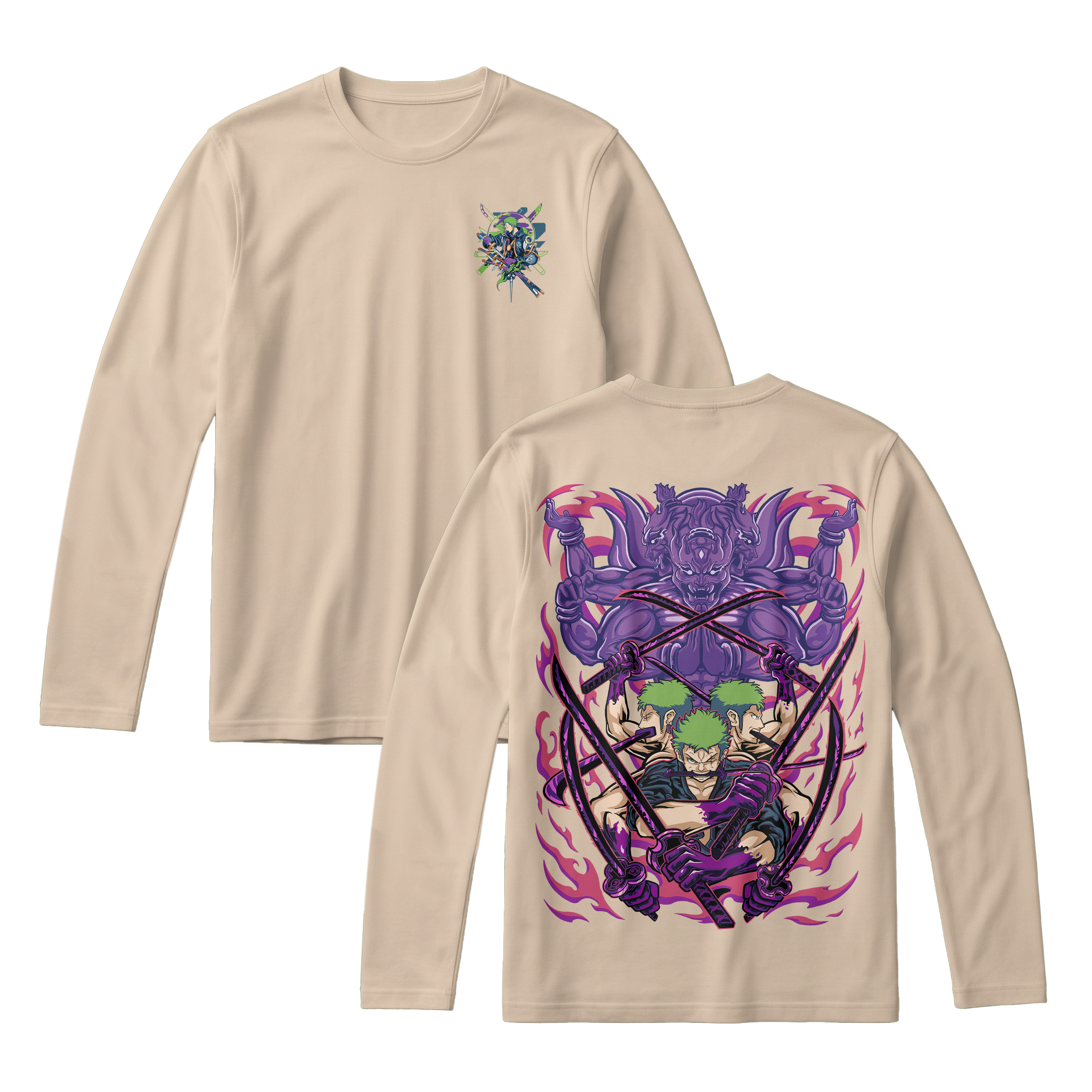 Anime One Piece Roronoa Zoro Long Sleeve Tee - RZM004
