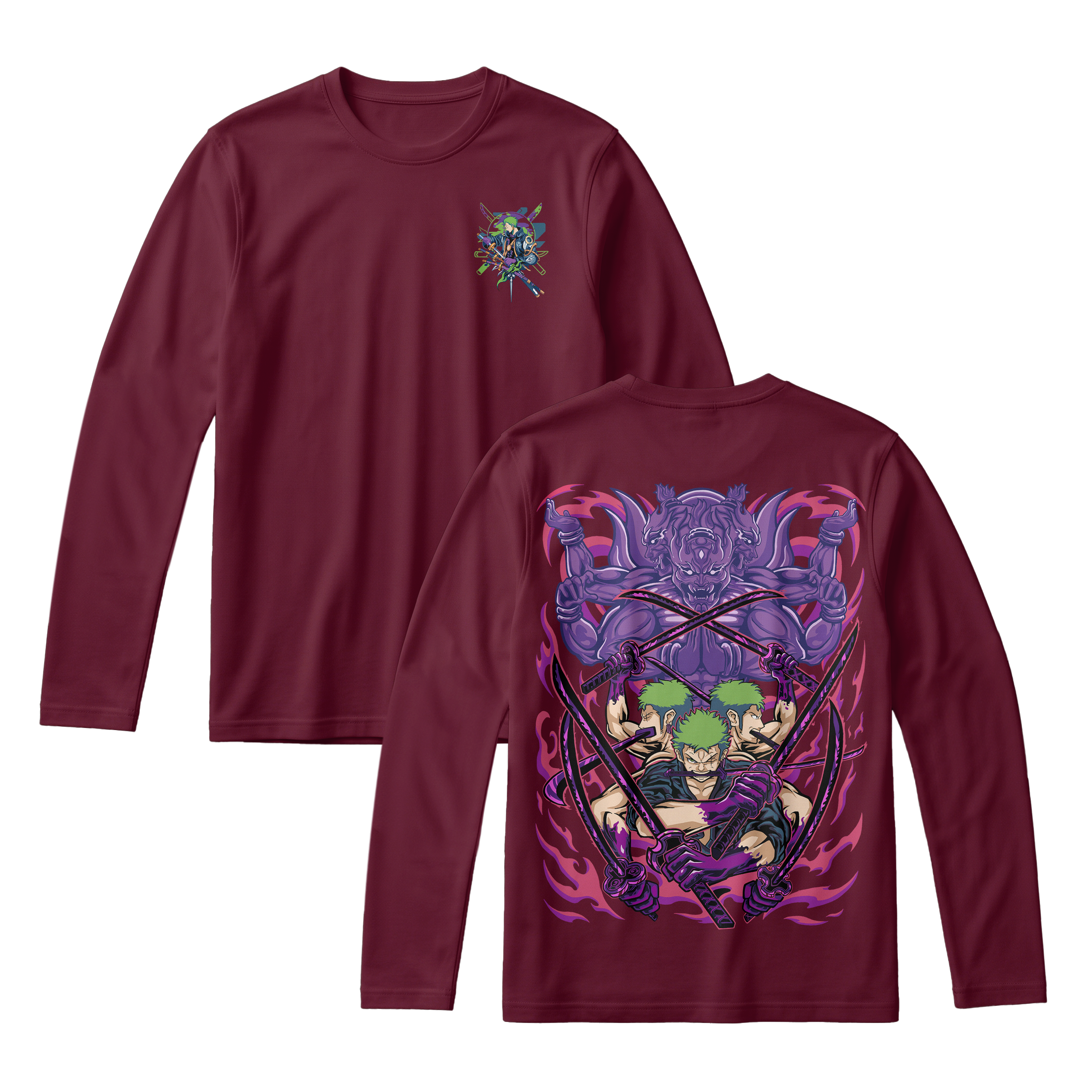 Anime One Piece Roronoa Zoro Long Sleeve Tee - RZM004
