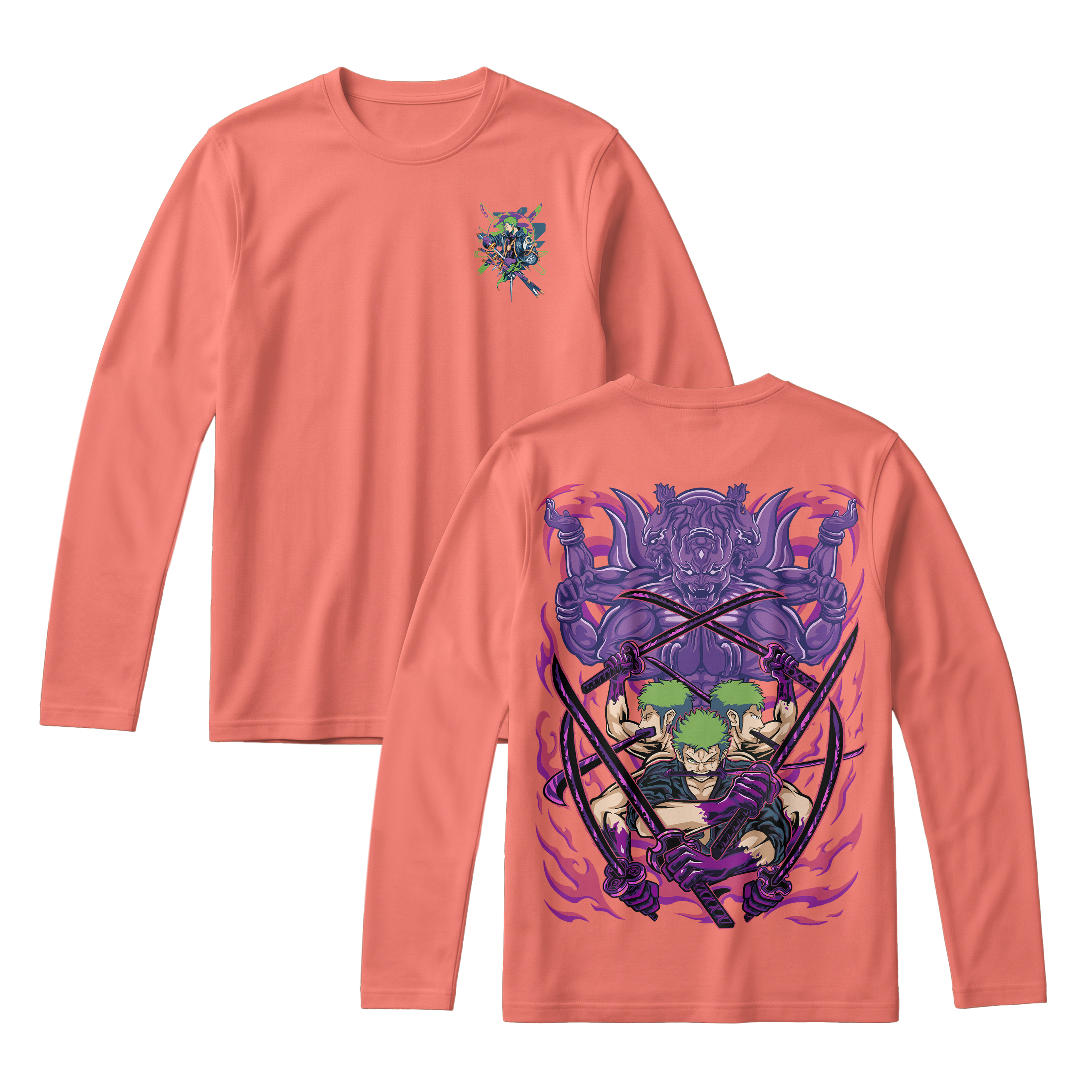Anime One Piece Roronoa Zoro Long Sleeve Tee - RZM004