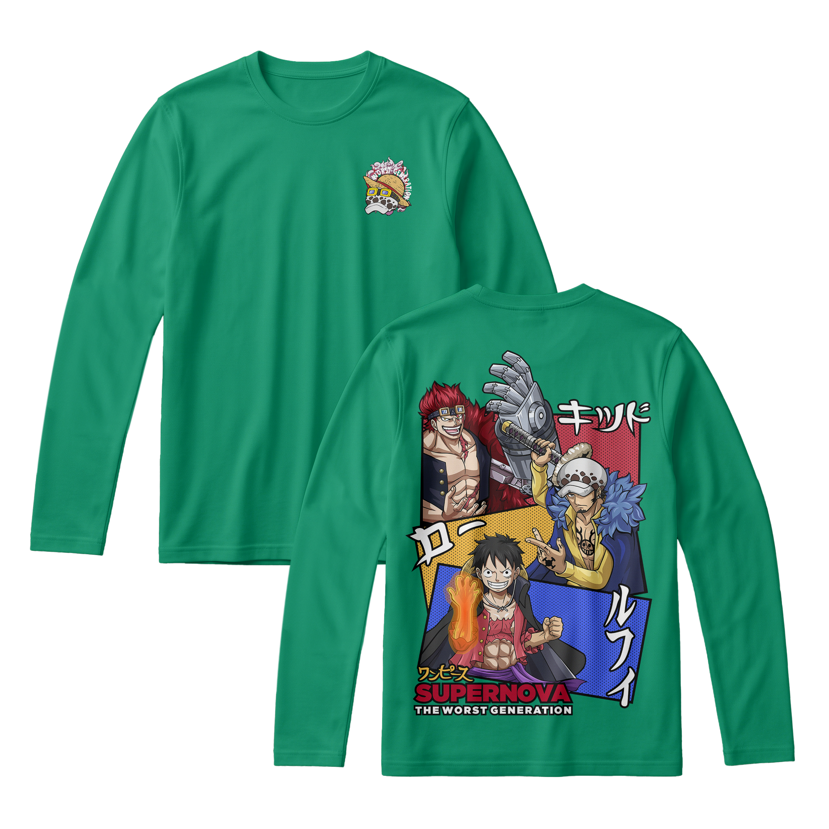 Anime One Piece Supernova The Worst Generation Long Sleeve Tee - RZM007
