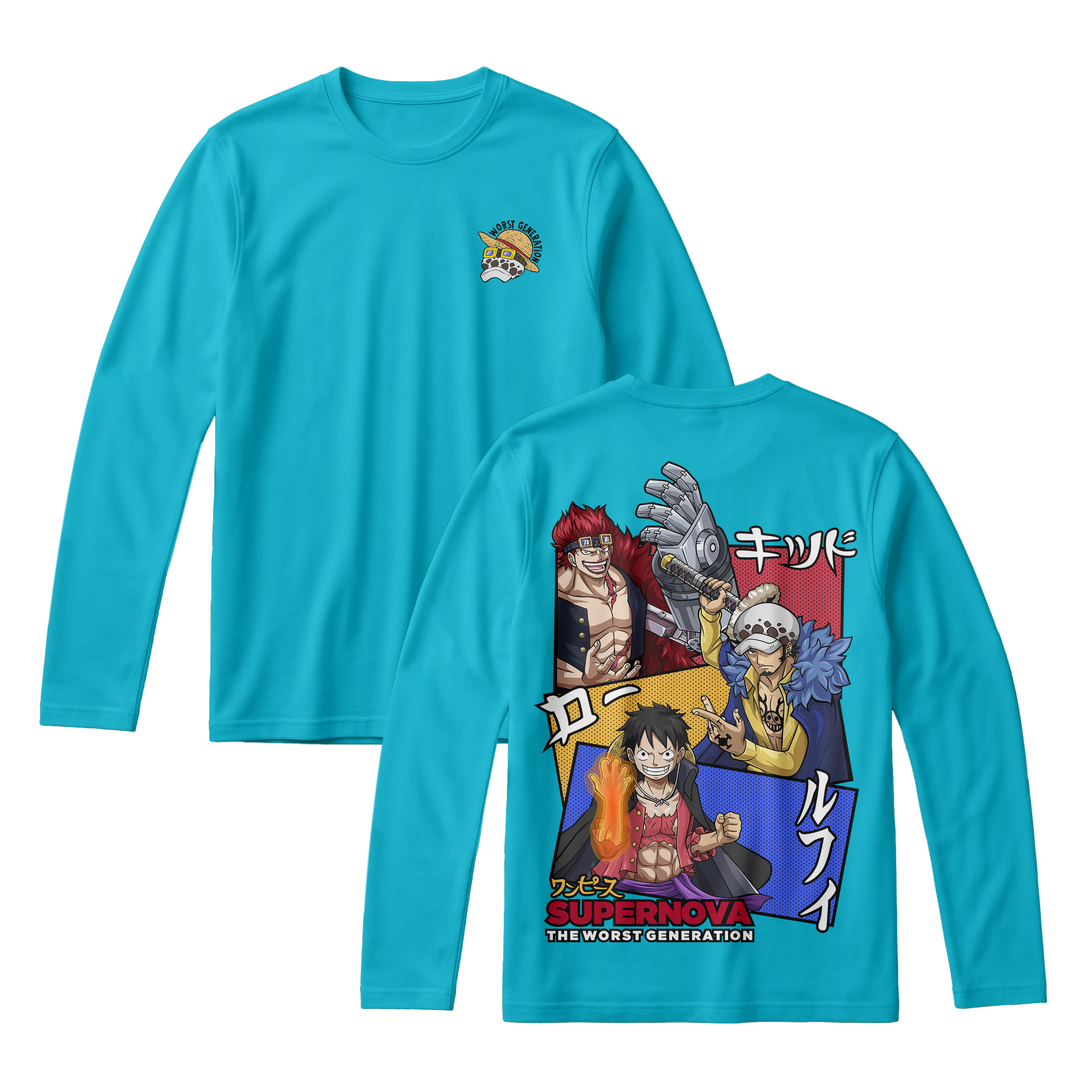 Anime One Piece Supernova The Worst Generation Long Sleeve Tee - RZM007