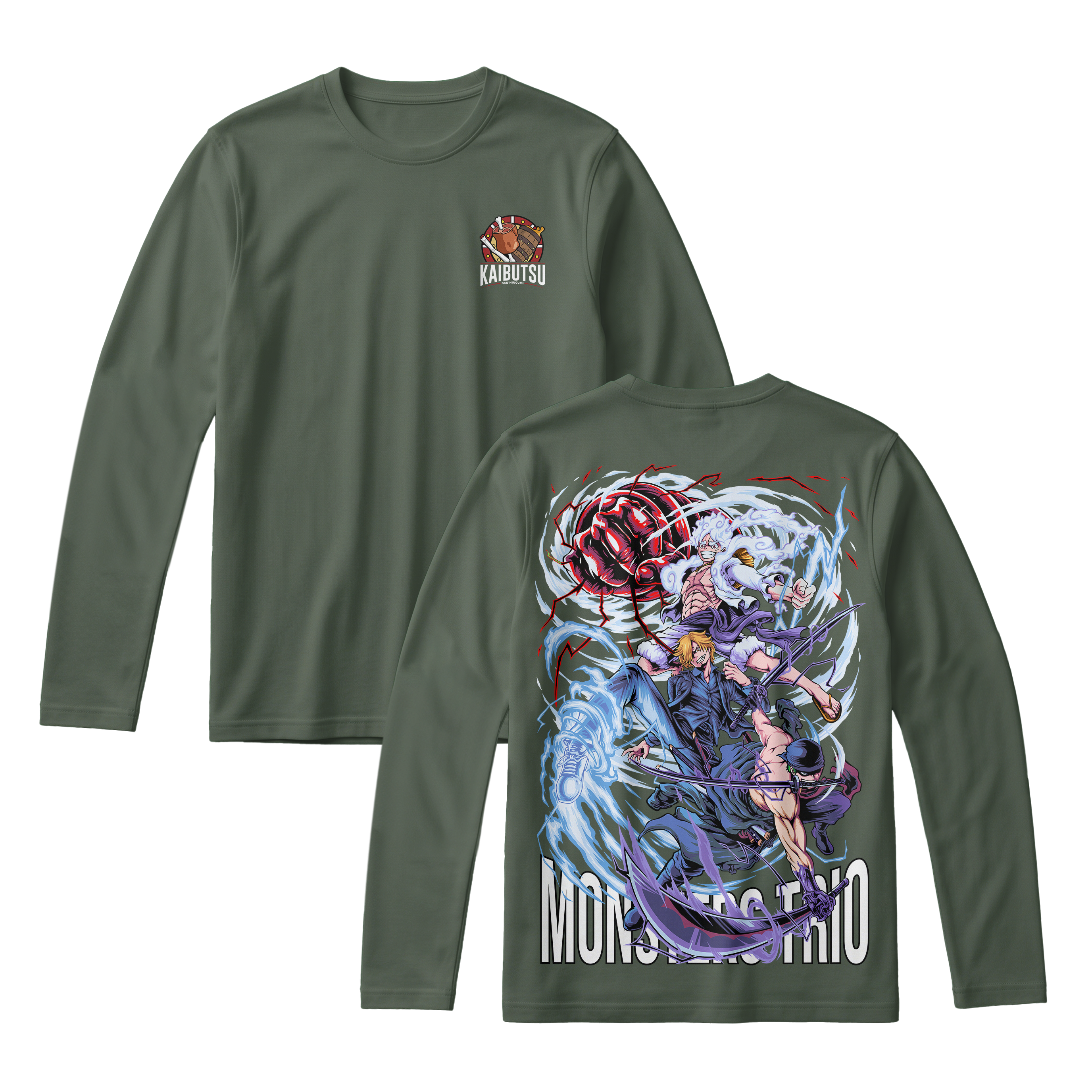 Anime One Piece Monster Trio Long Sleeve Tee - RZM009