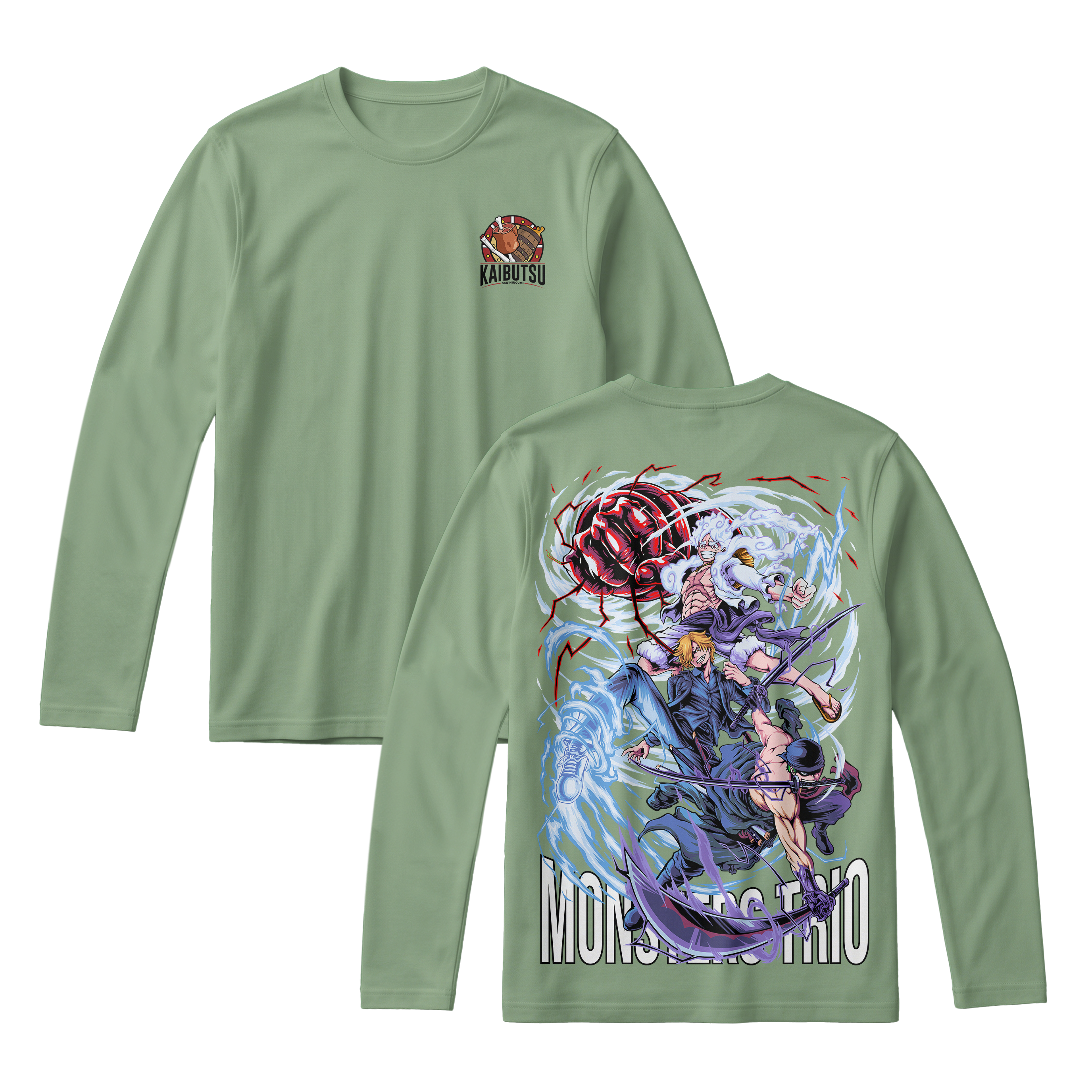 Anime One Piece Monster Trio Long Sleeve Tee - RZM009