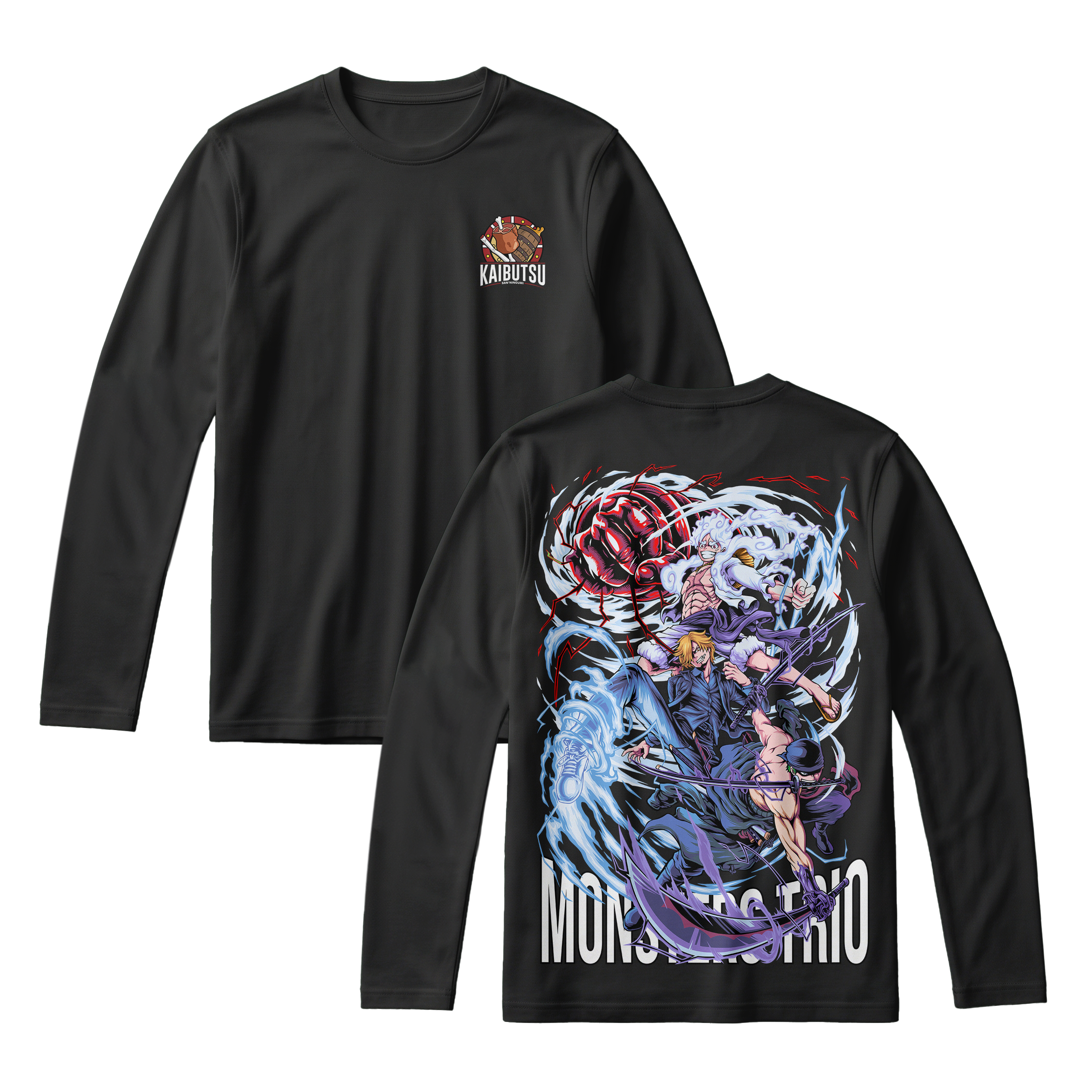 Anime One Piece Monster Trio Long Sleeve Tee - RZM009