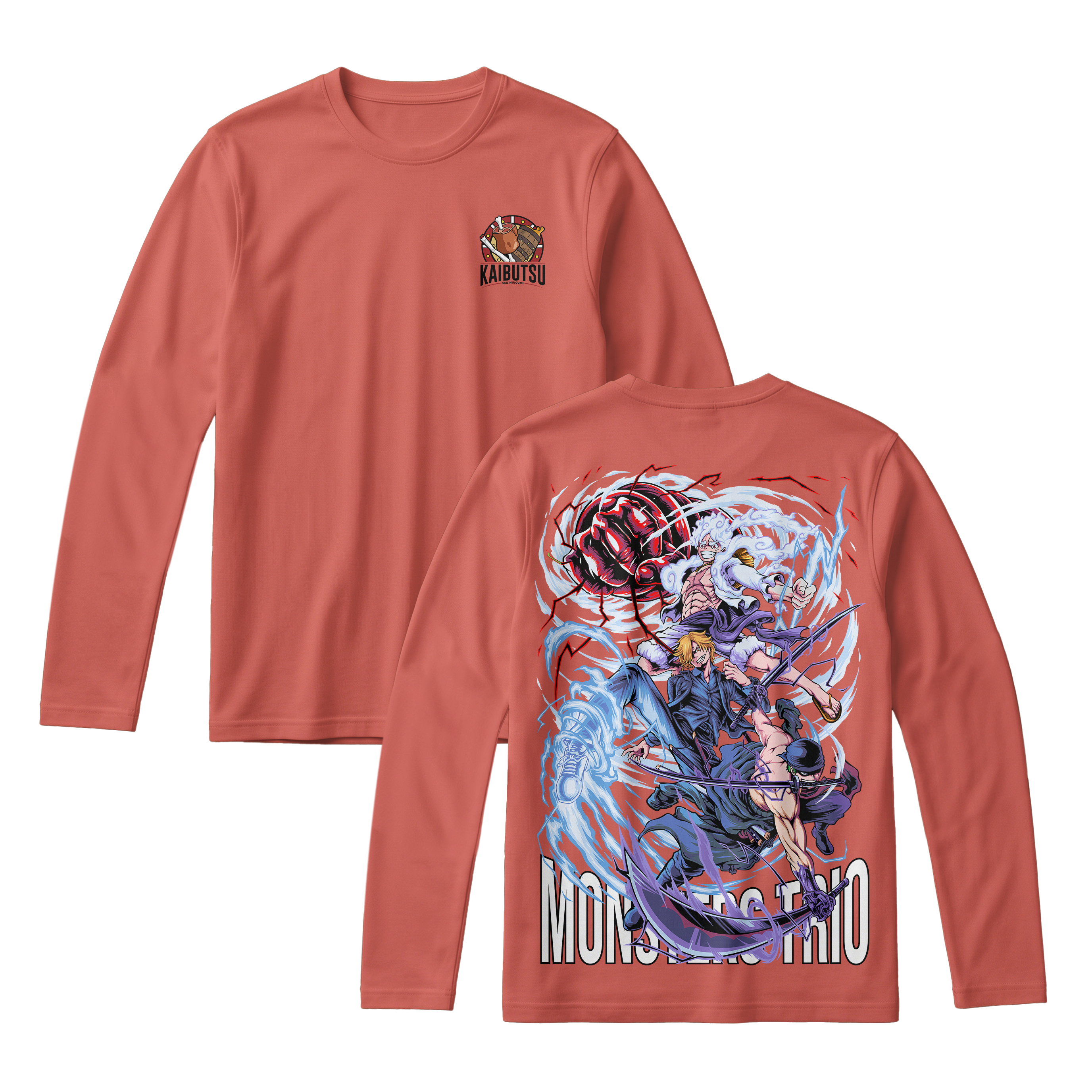 Anime One Piece Monster Trio Long Sleeve Tee - RZM009