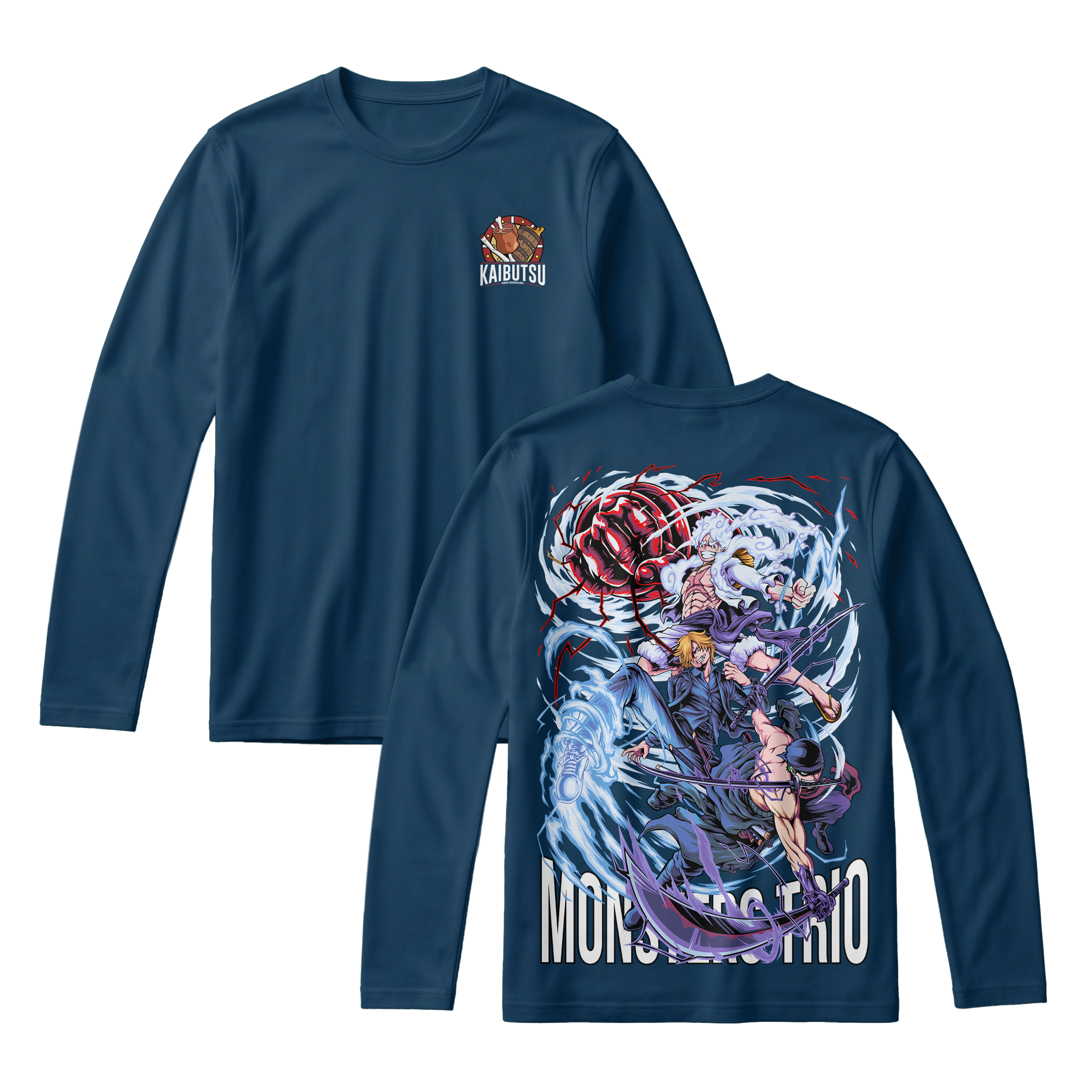 Anime One Piece Monster Trio Long Sleeve Tee - RZM009