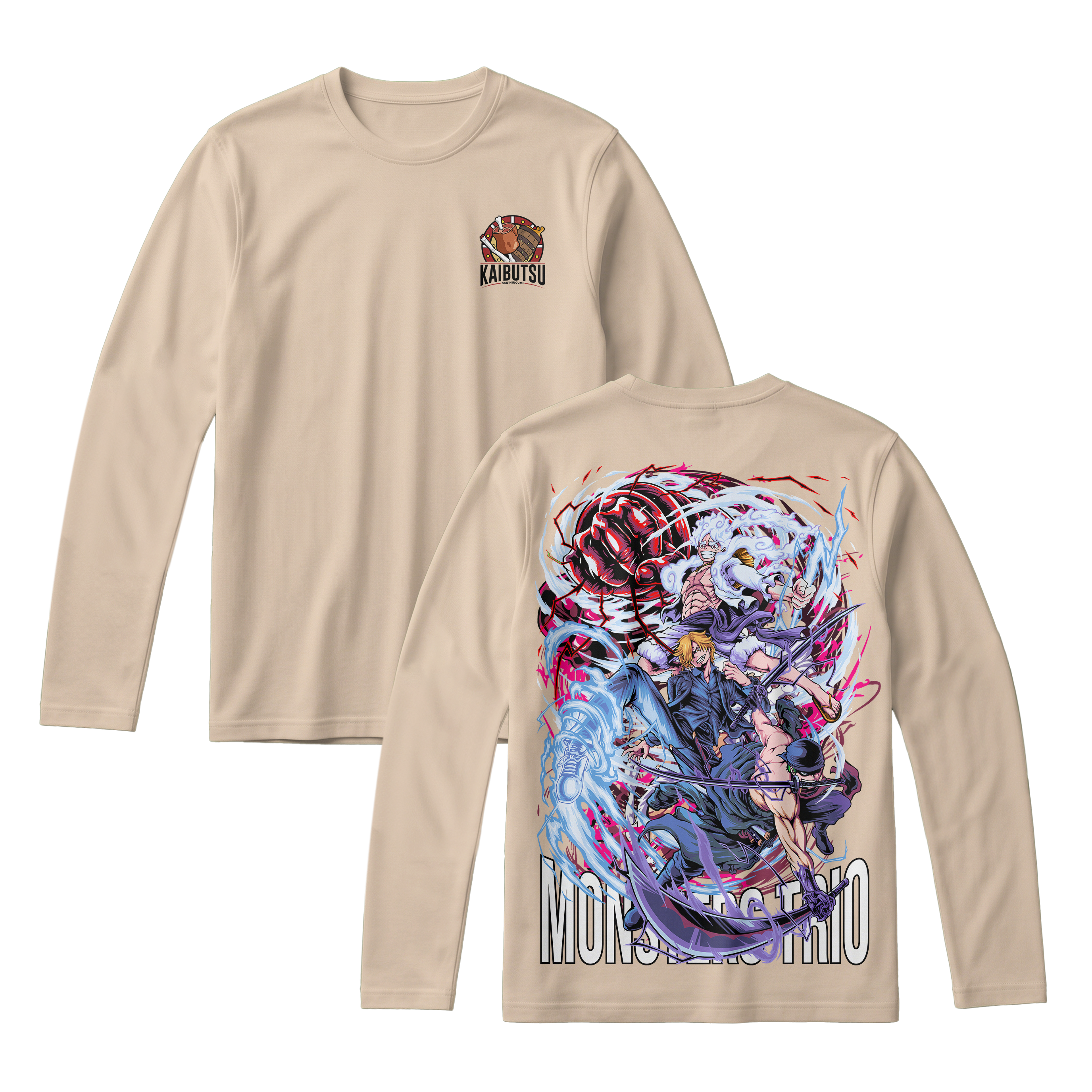 Anime One Piece Monster Trio Long Sleeve Tee - RZM009