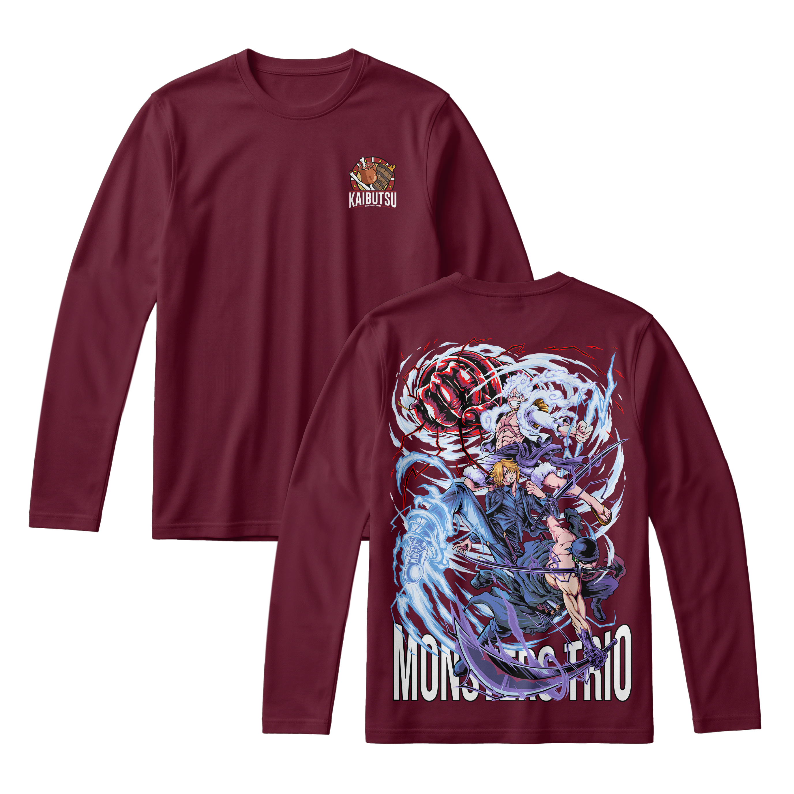 Anime One Piece Monster Trio Long Sleeve Tee - RZM009