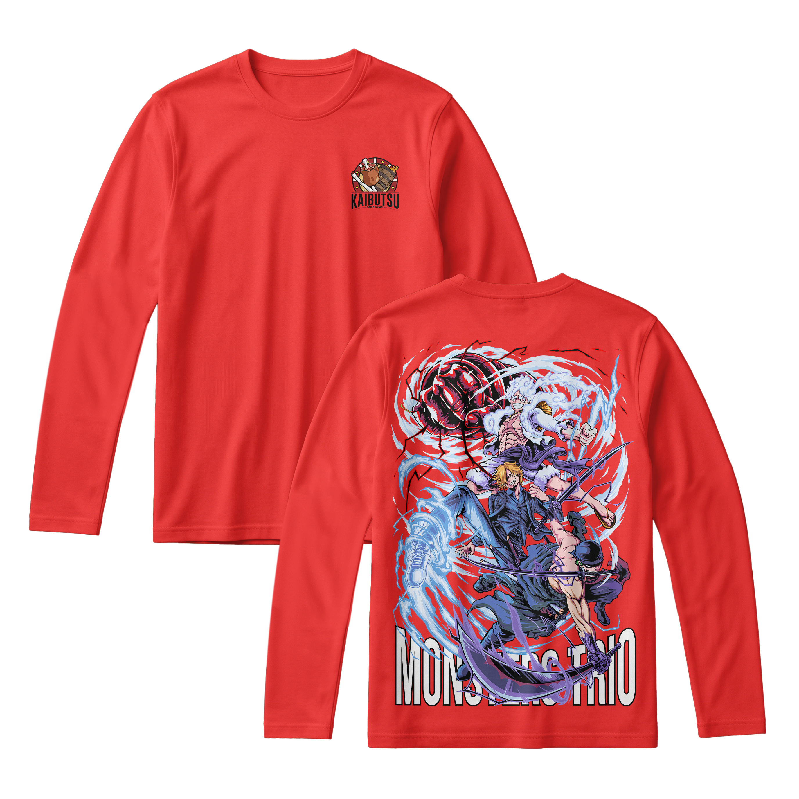 Anime One Piece Monster Trio Long Sleeve Tee - RZM009