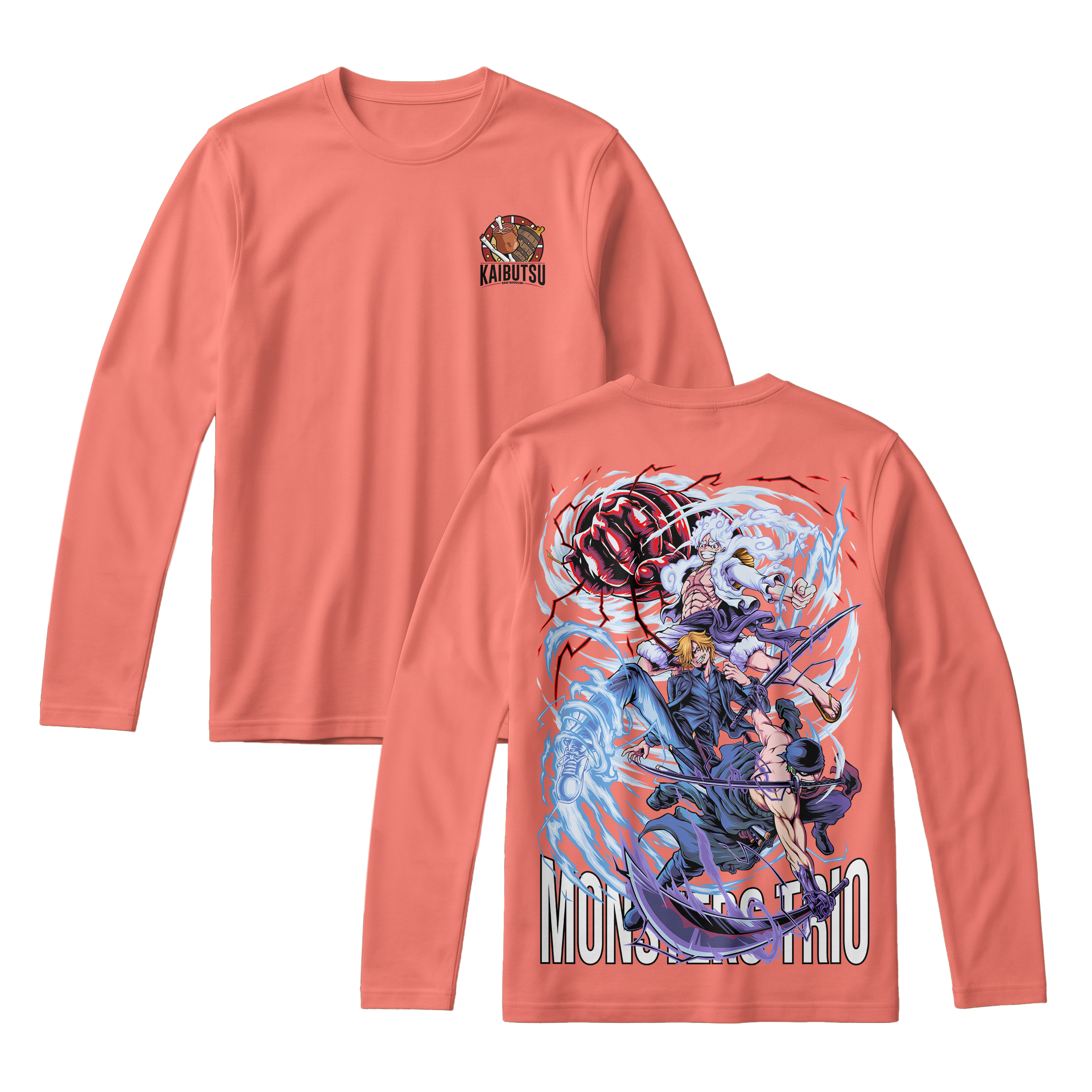 Anime One Piece Monster Trio Long Sleeve Tee - RZM009