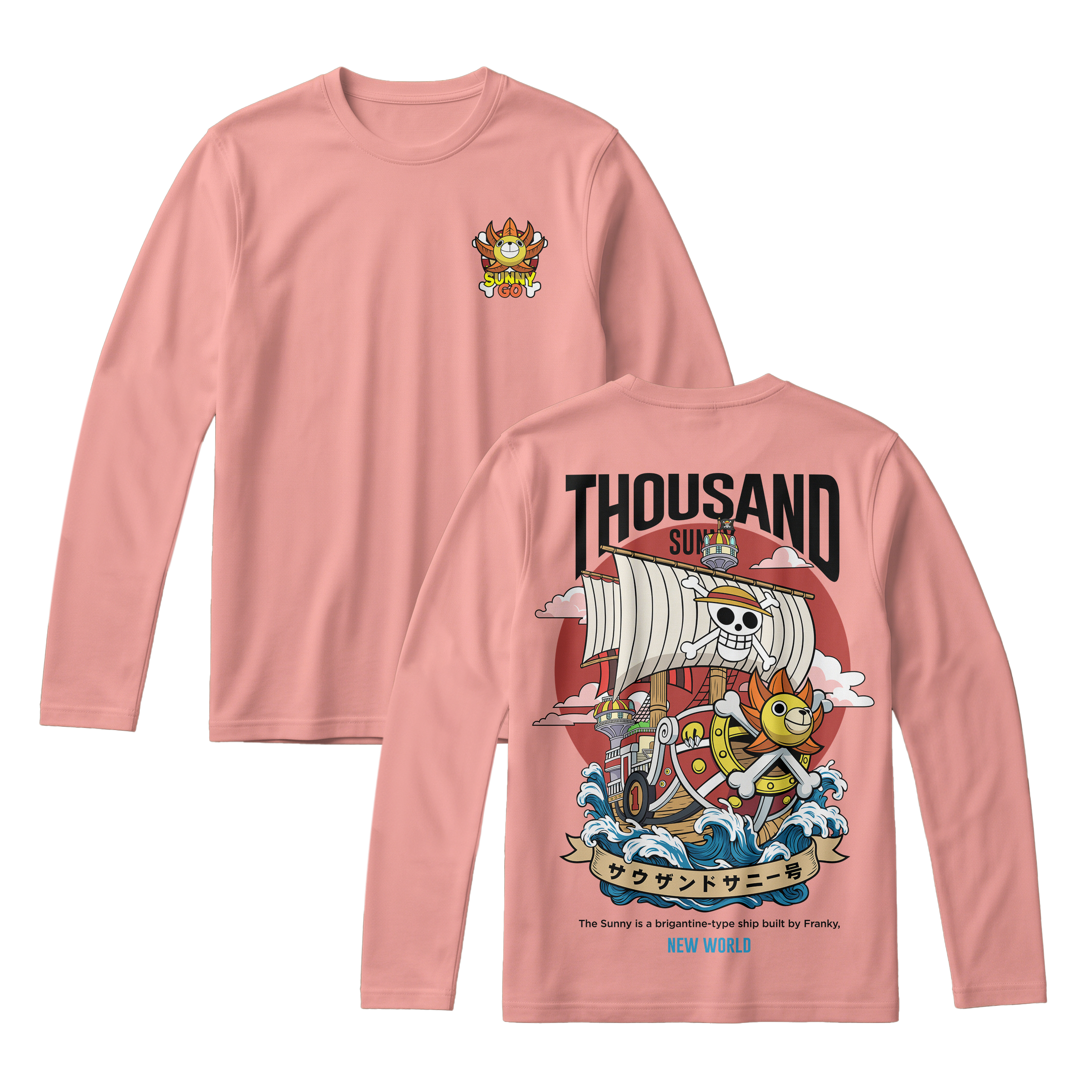 Anime One Piece Thousand Sunny Long Sleeve Tee - RZM016