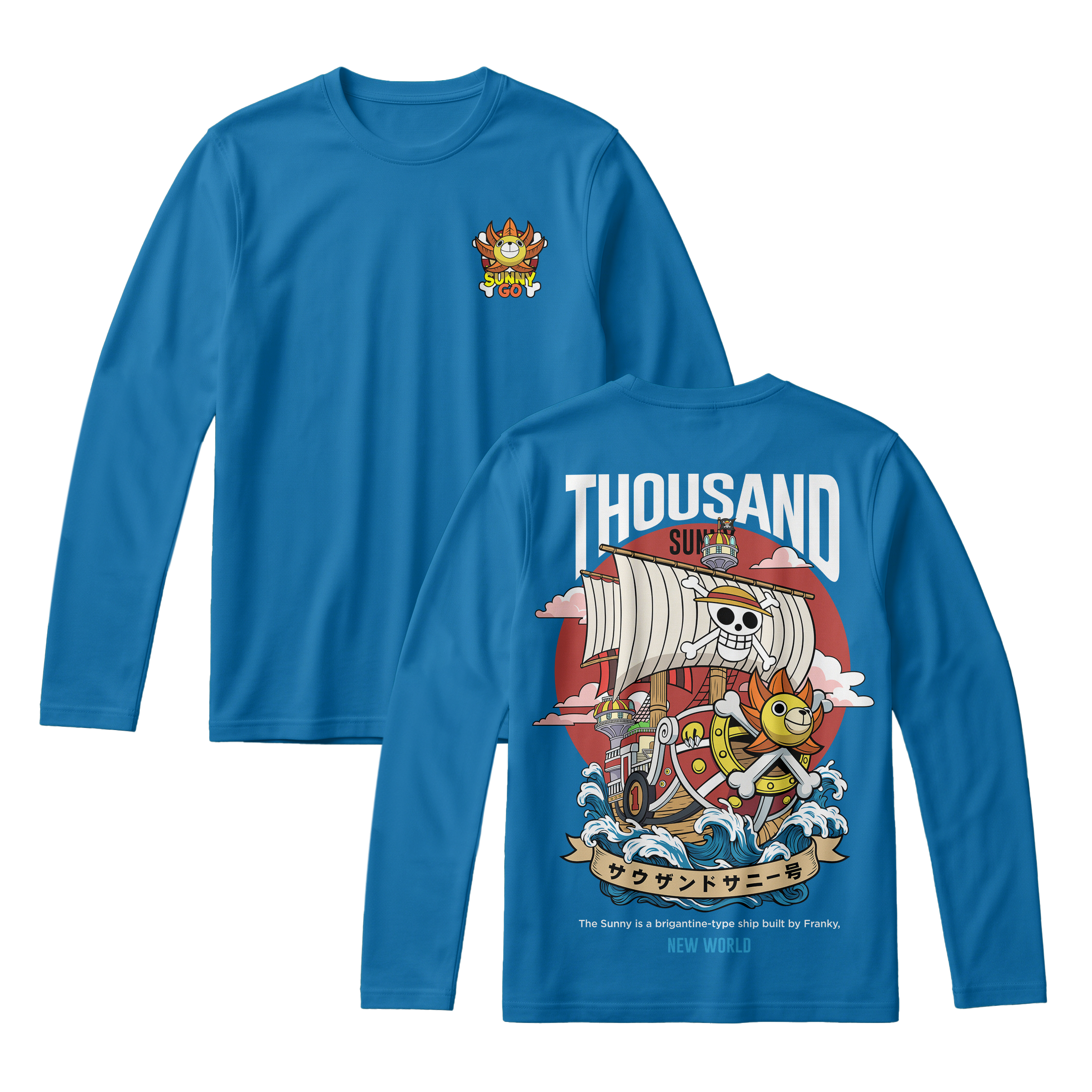 Anime One Piece Thousand Sunny Long Sleeve Tee - RZM016