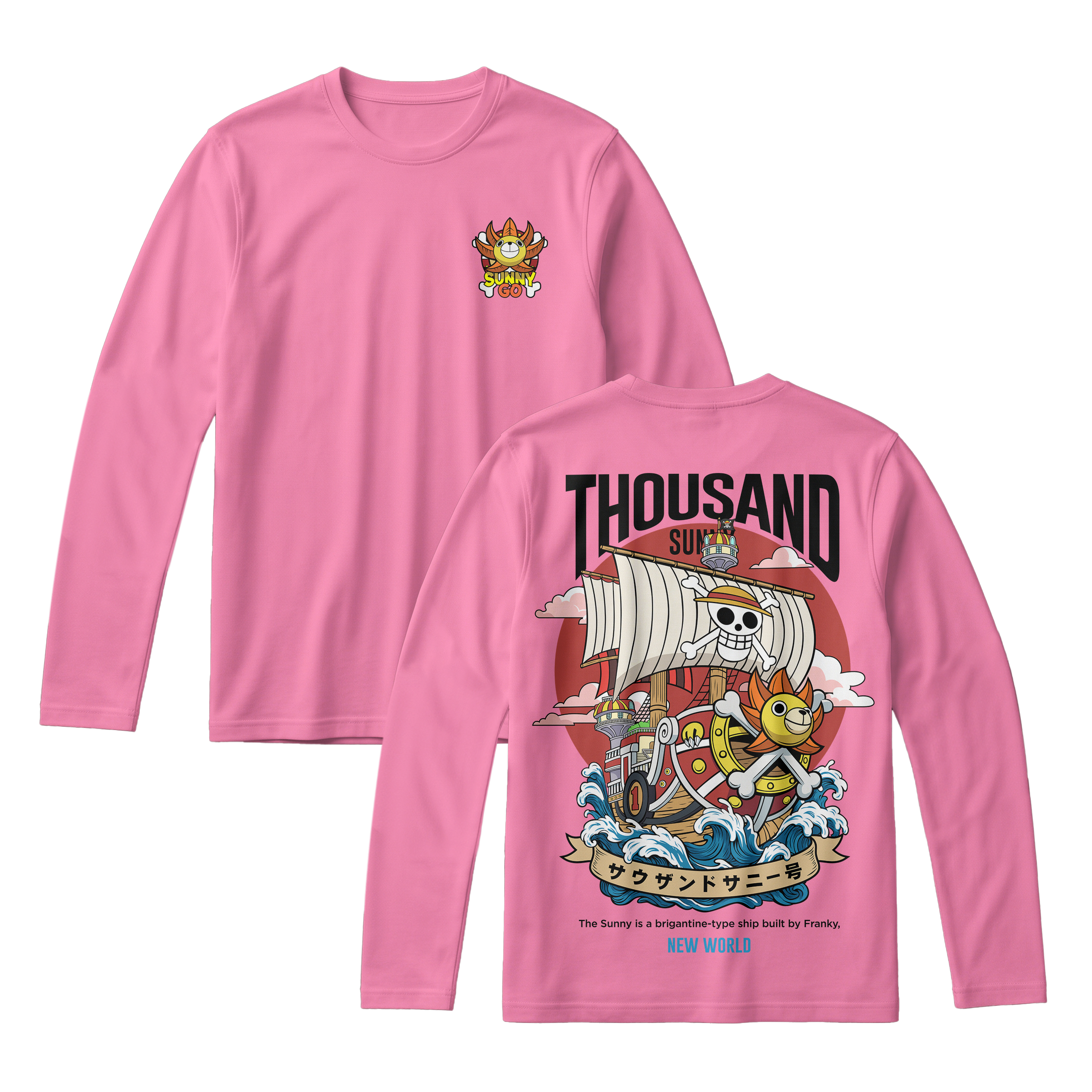 Anime One Piece Thousand Sunny Long Sleeve Tee - RZM016