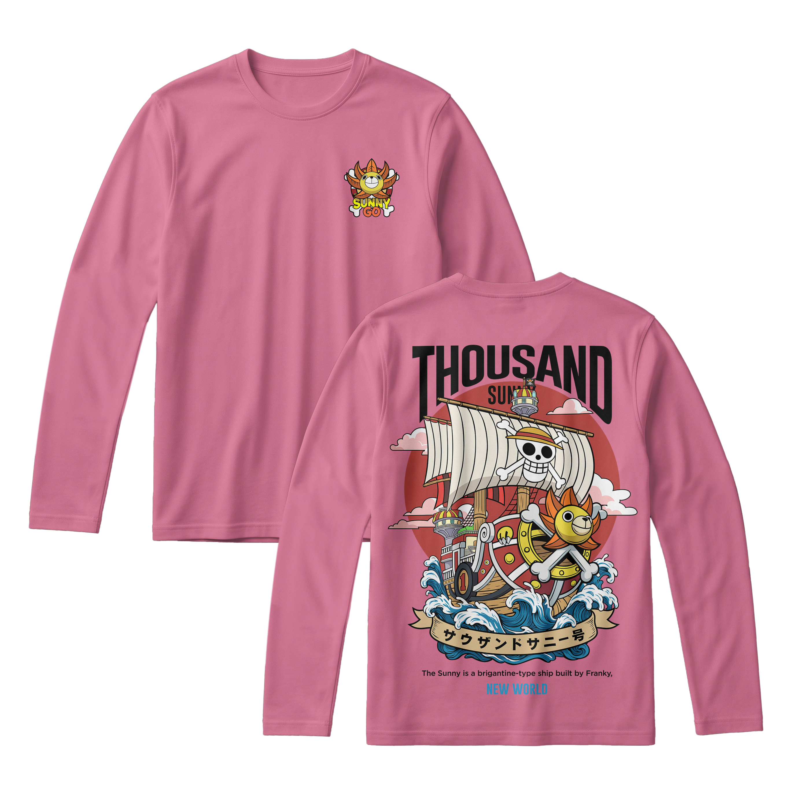 Anime One Piece Thousand Sunny Long Sleeve Tee - RZM016