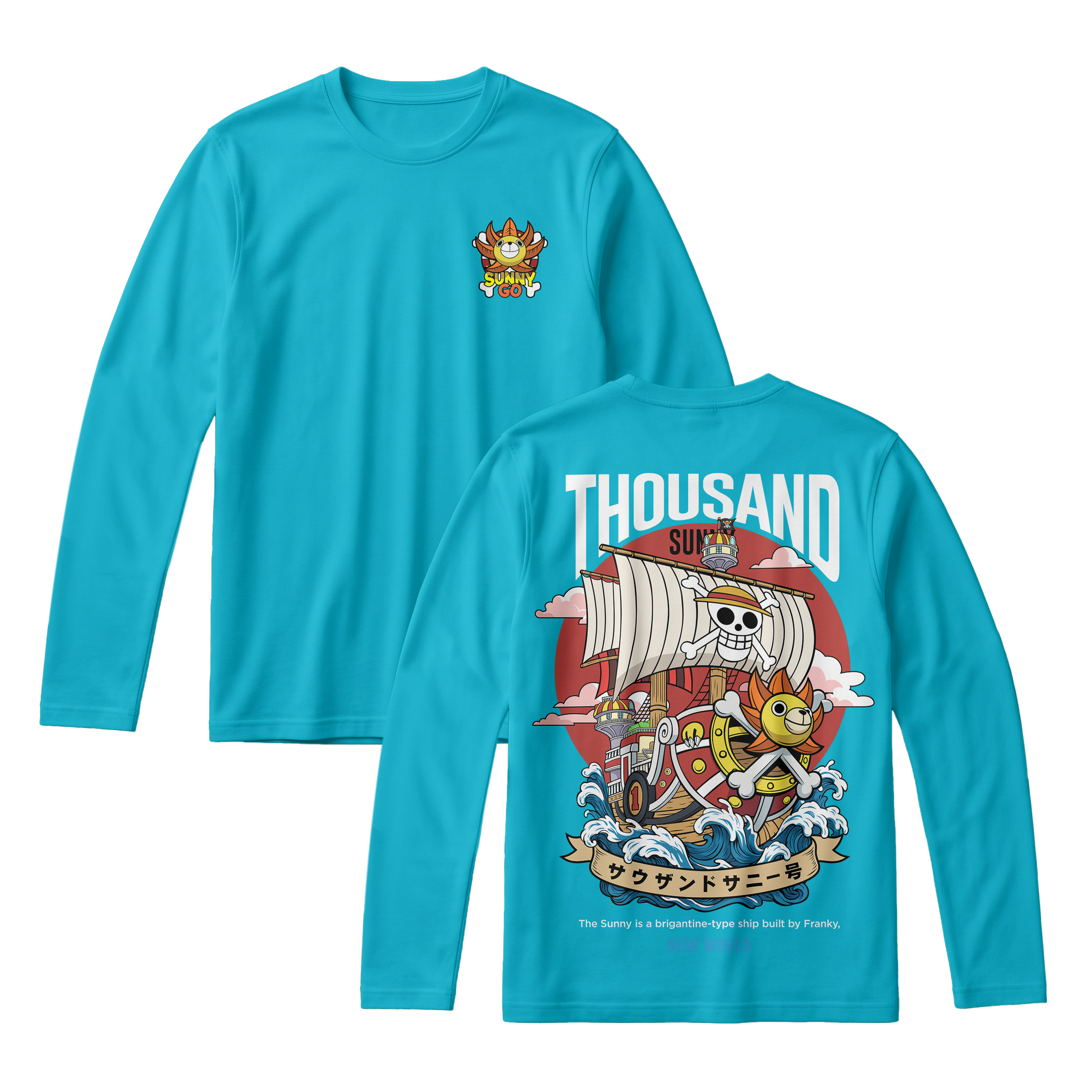 Anime One Piece Thousand Sunny Long Sleeve Tee - RZM016