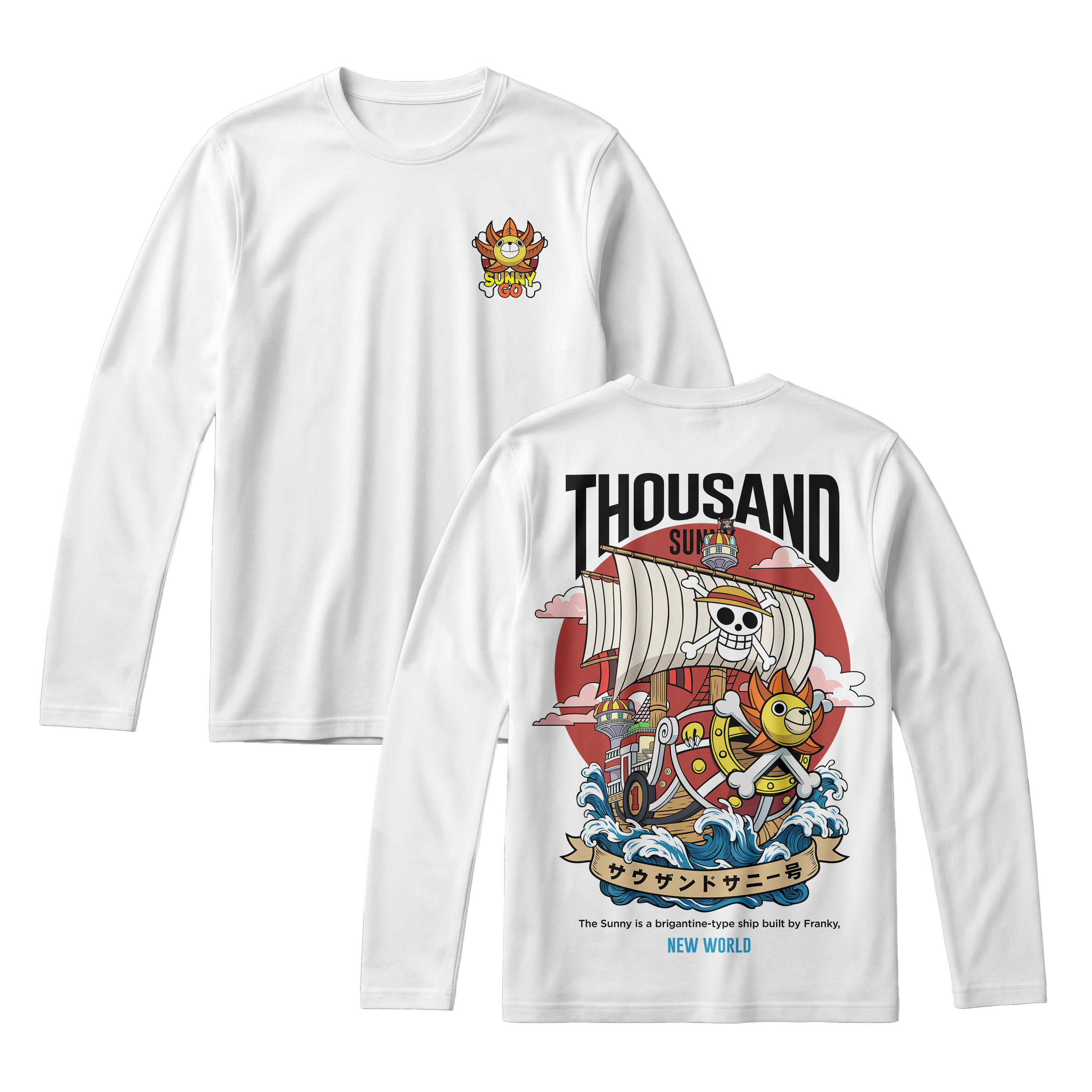 Anime One Piece Thousand Sunny Long Sleeve Tee - RZM016