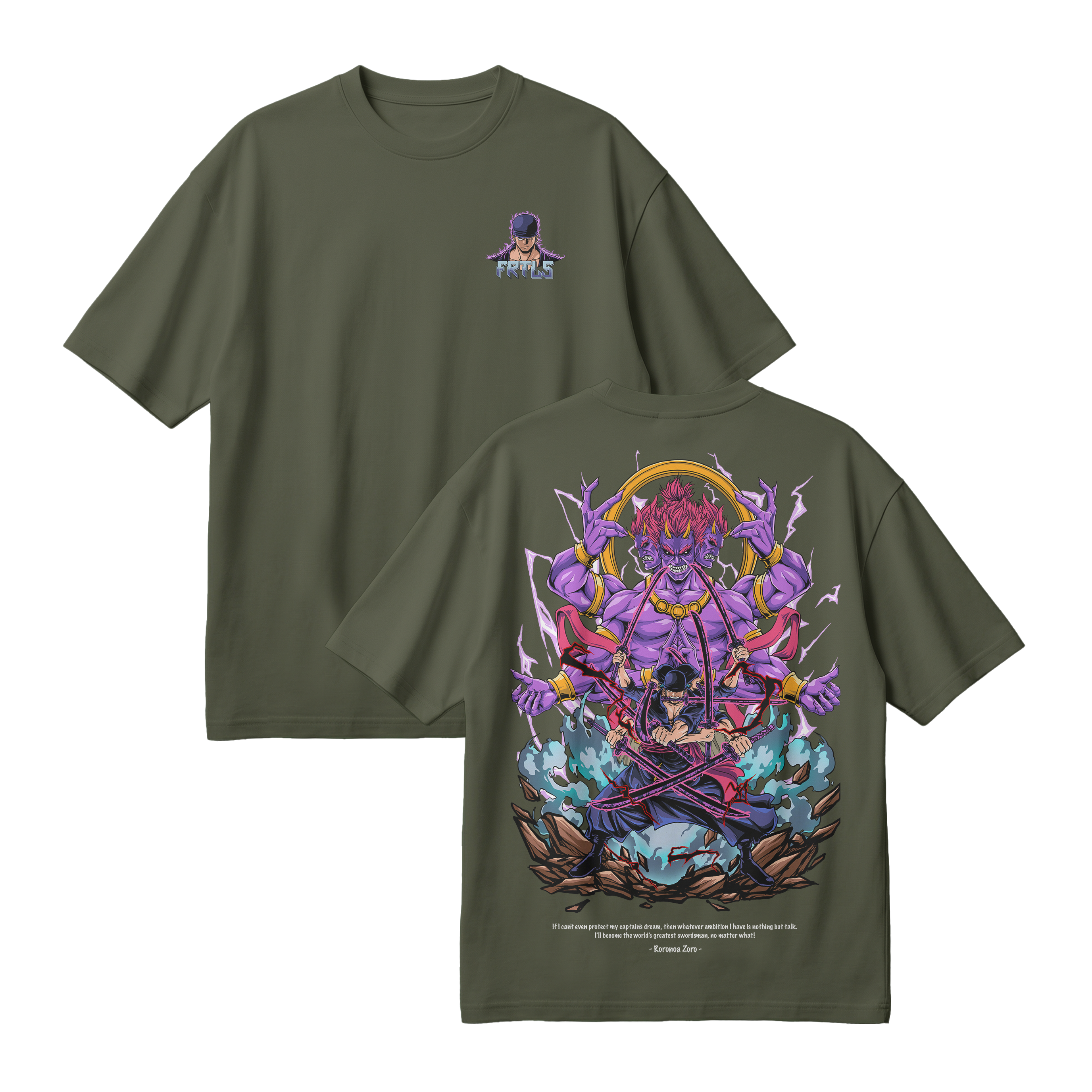 Anime One Piece Roronoa Zoro Oversized T-Shirt - RZM002