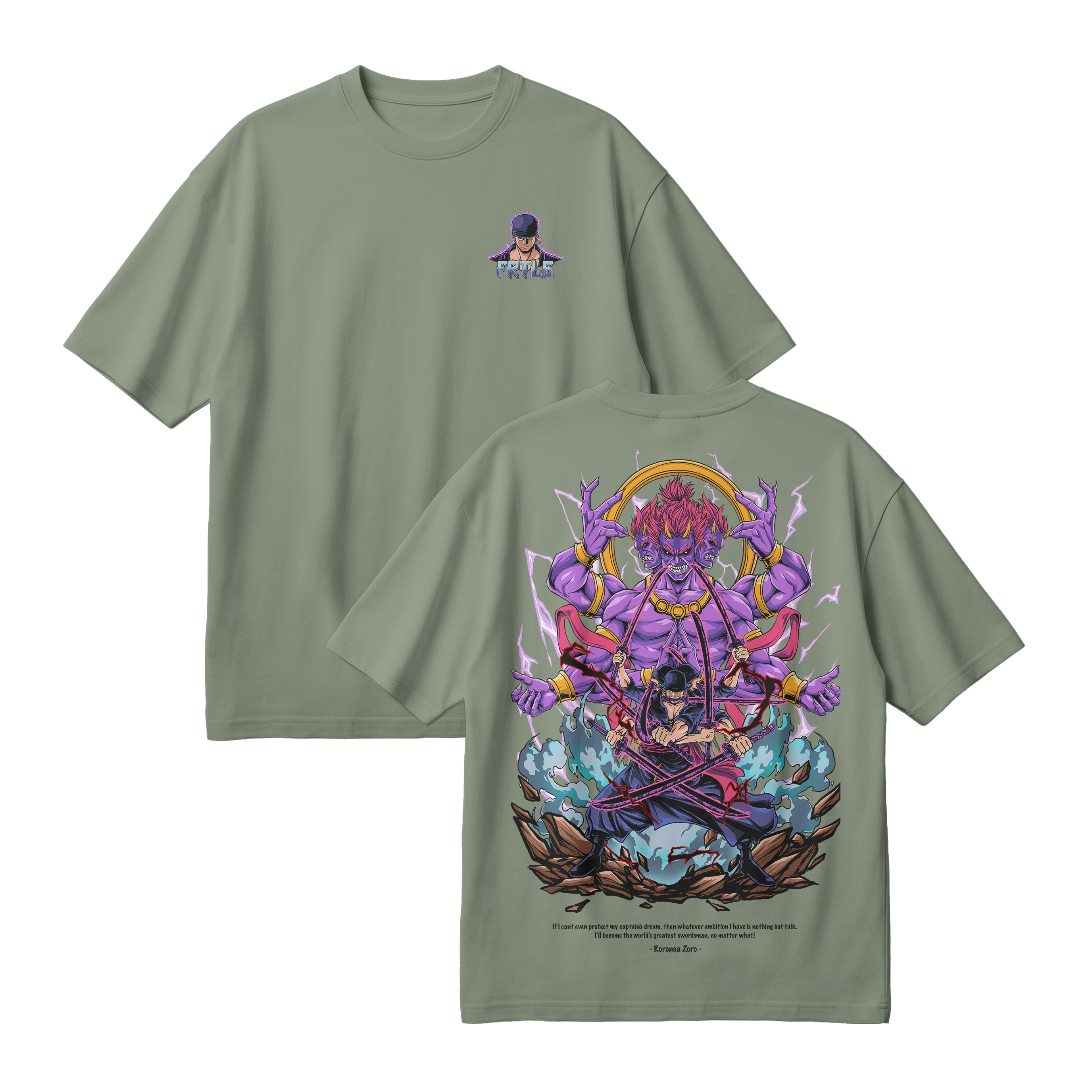Anime One Piece Roronoa Zoro Oversized T-Shirt - RZM002
