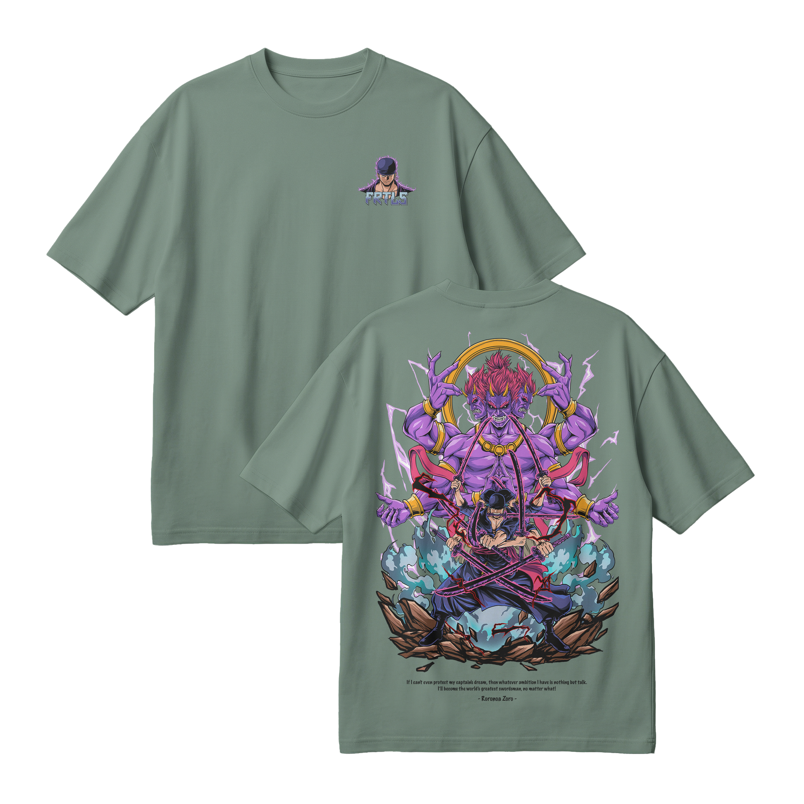 Anime One Piece Roronoa Zoro Oversized T-Shirt - RZM002
