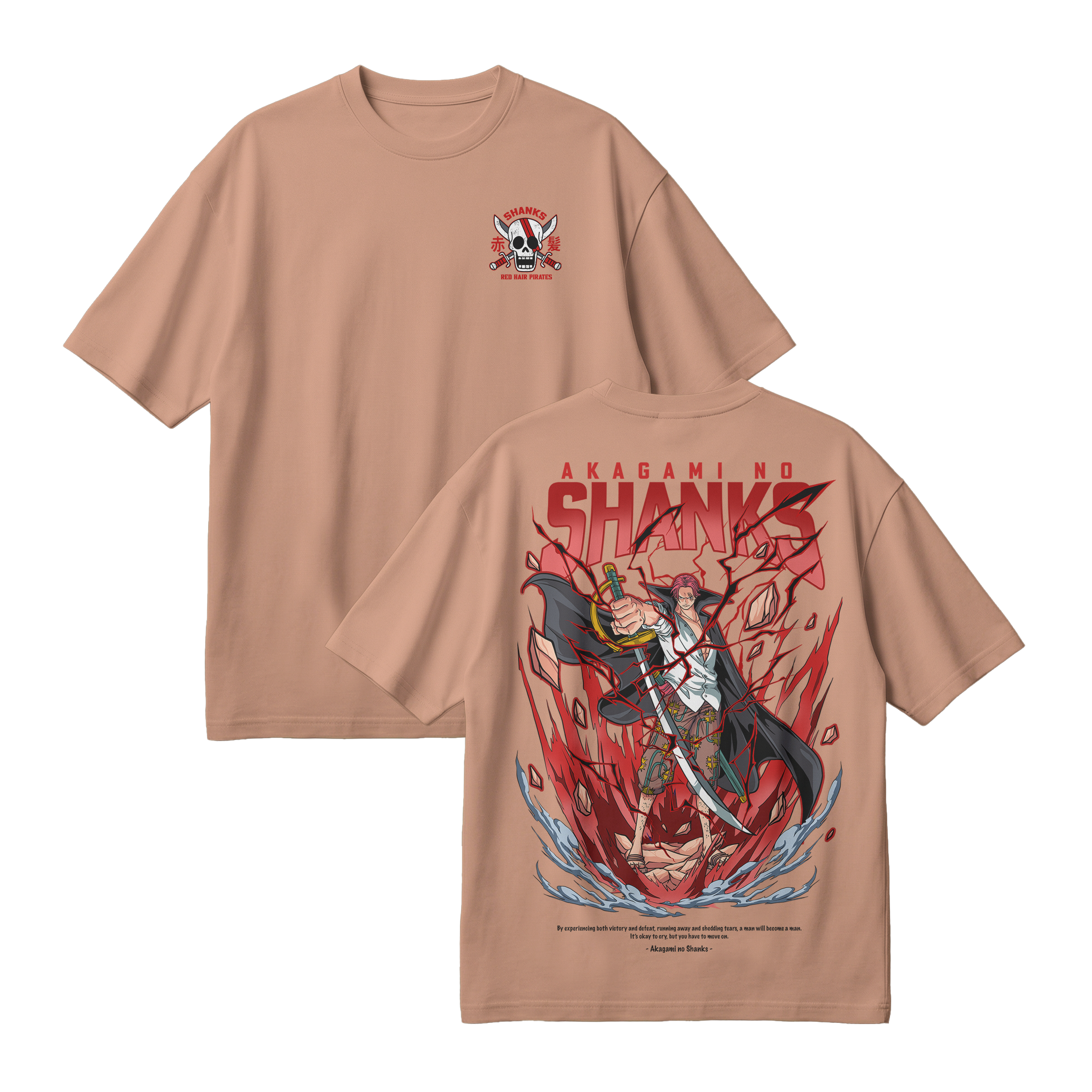 Anime One Piece Akagami no Shanks Oversized T-Shirt - RZM003